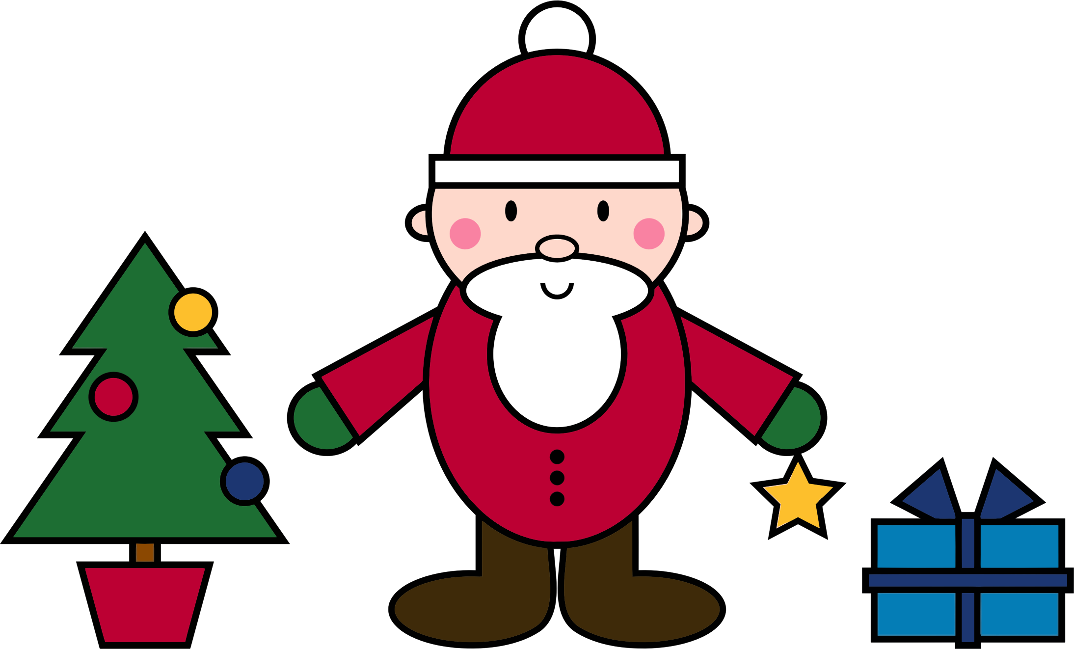 Clipart Simple Santa Claus Christmas Scene