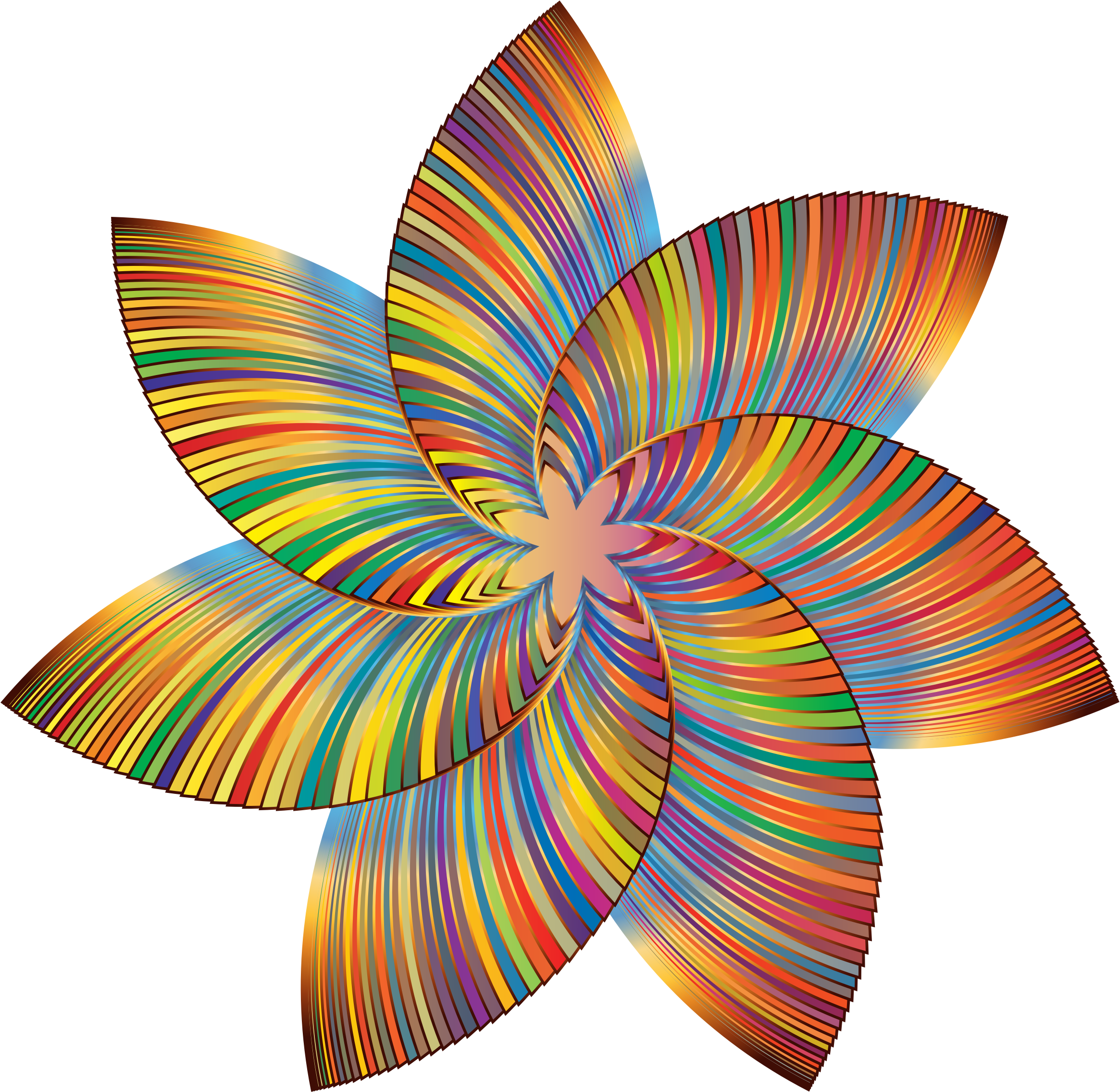 clipart colorful flower line art 2