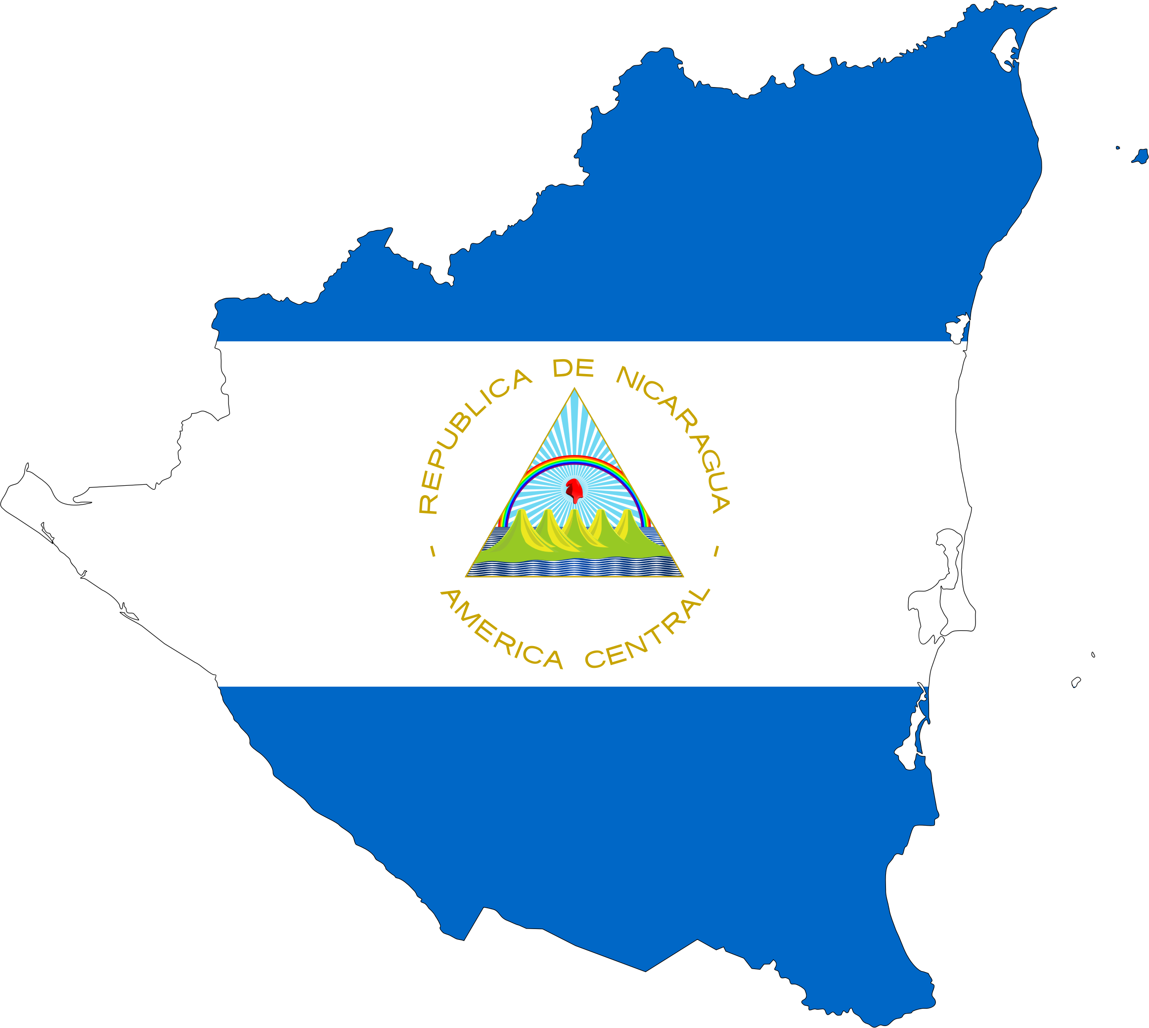 Clipart - Nicaragua Map Flag