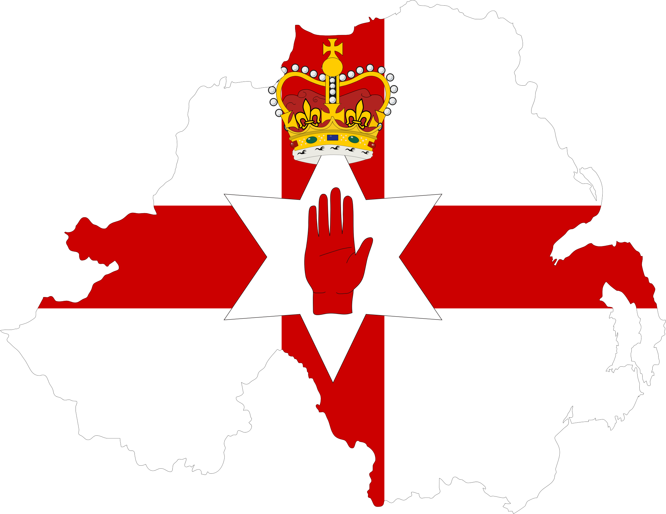 Clipart Northern Ireland Map Flag