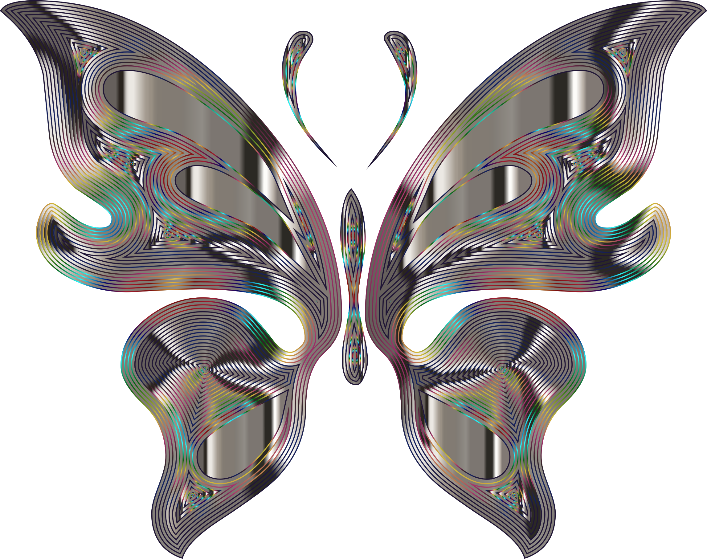 Clipart - Prismatic Butterfly 15 Variation 2 No Background