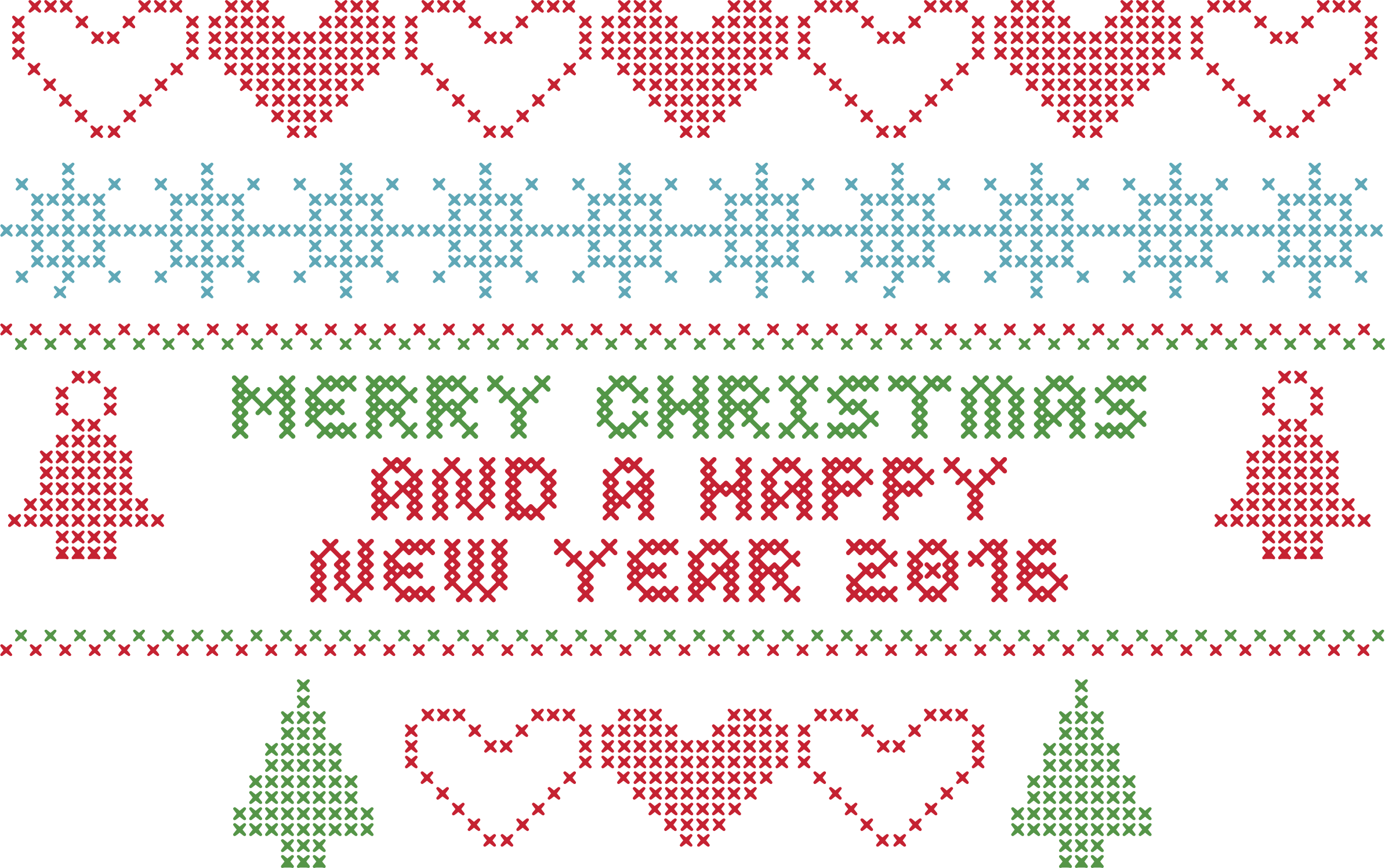 Clipart - Merry Christmas Crochet Typography