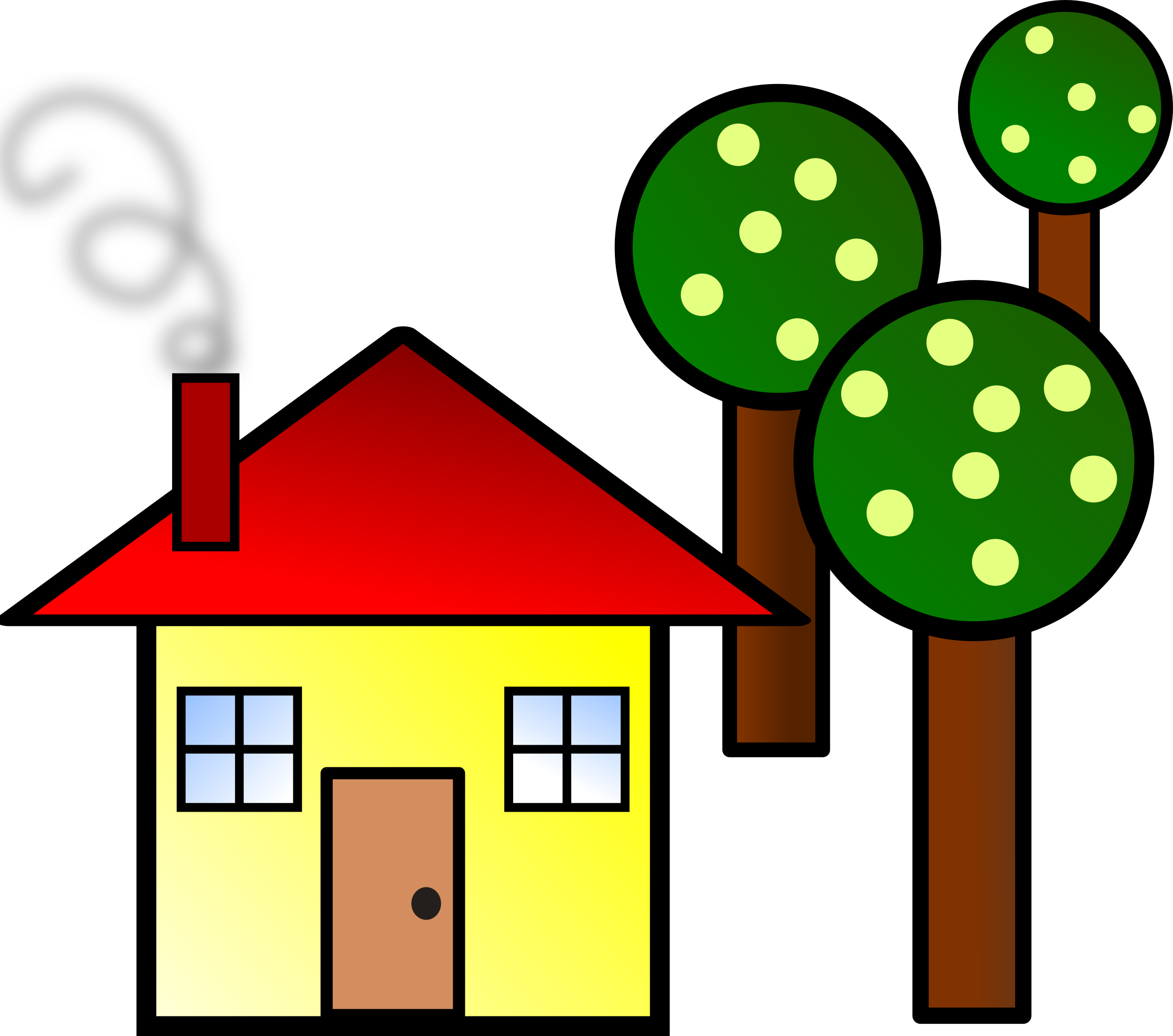 Clipart house with trees