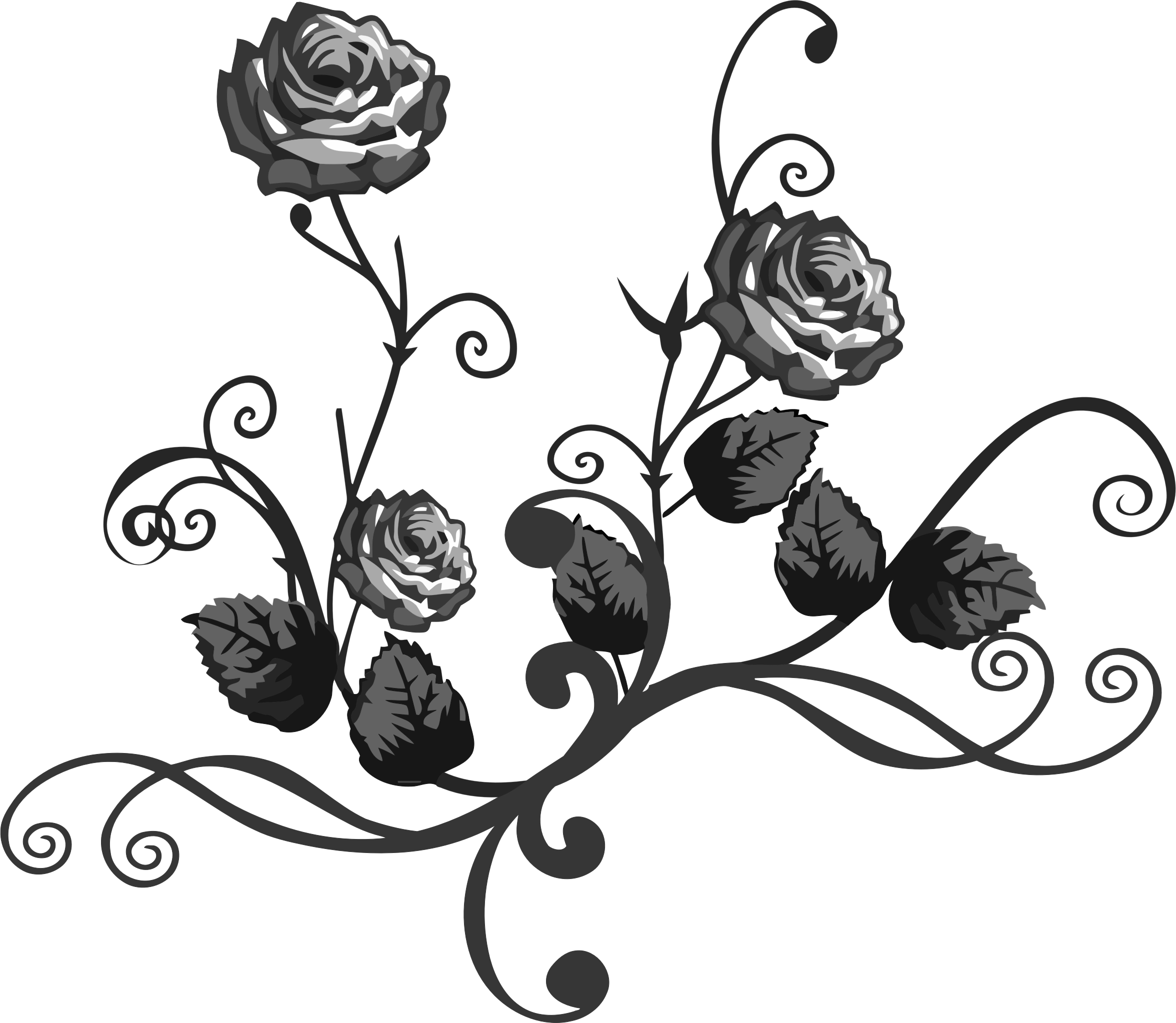 Clipart - Rose Floral Flourish 6