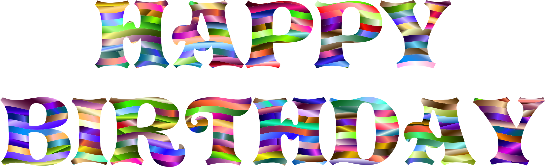 Clipart - Prismatic Happy Birthday Typography 5