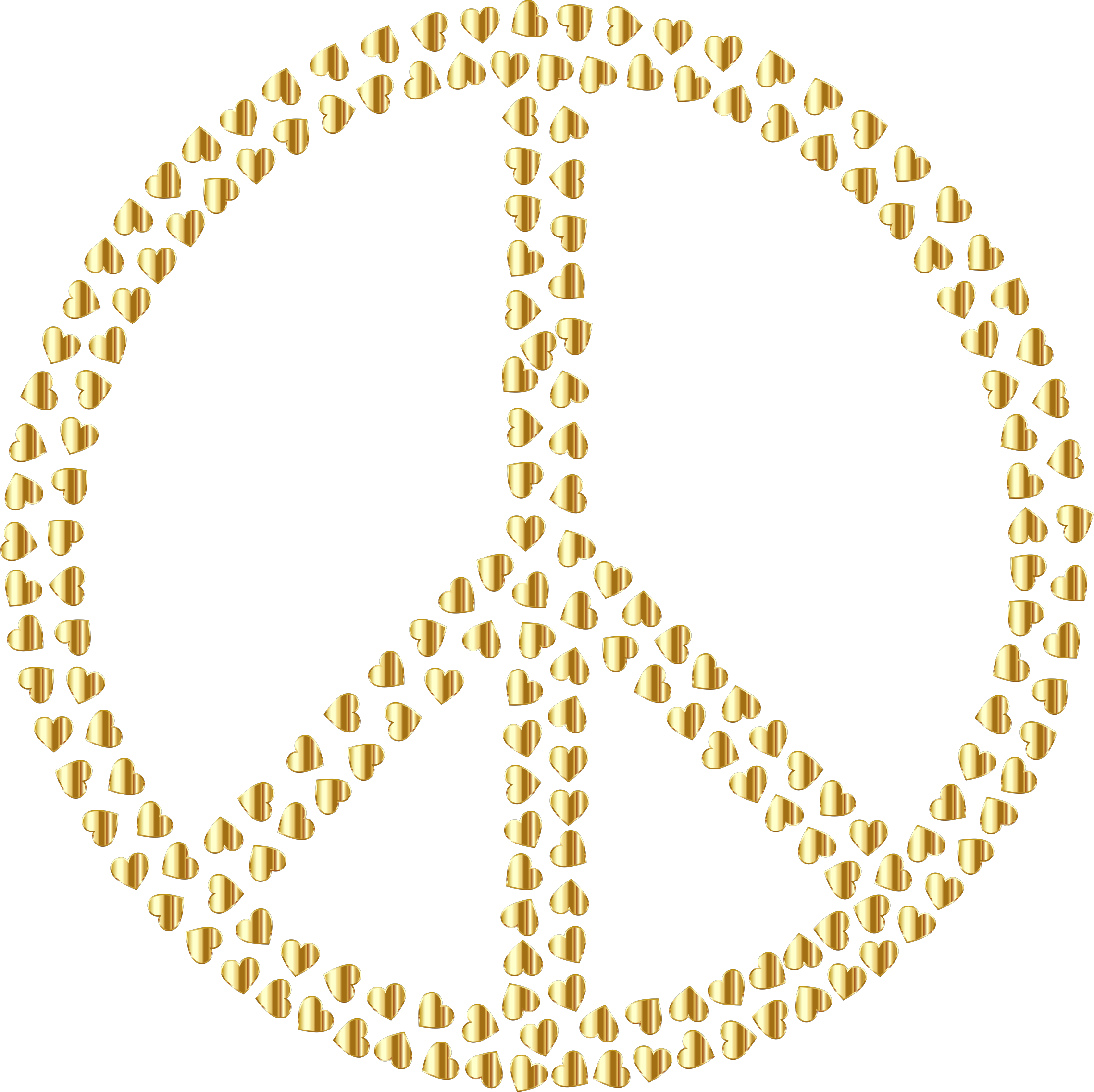 Clipart - Gold Peace Hearts