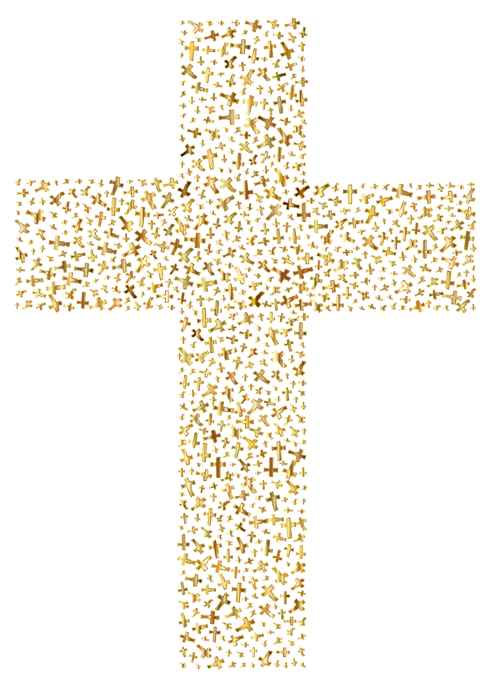 Clipart Gold Cross Fractal