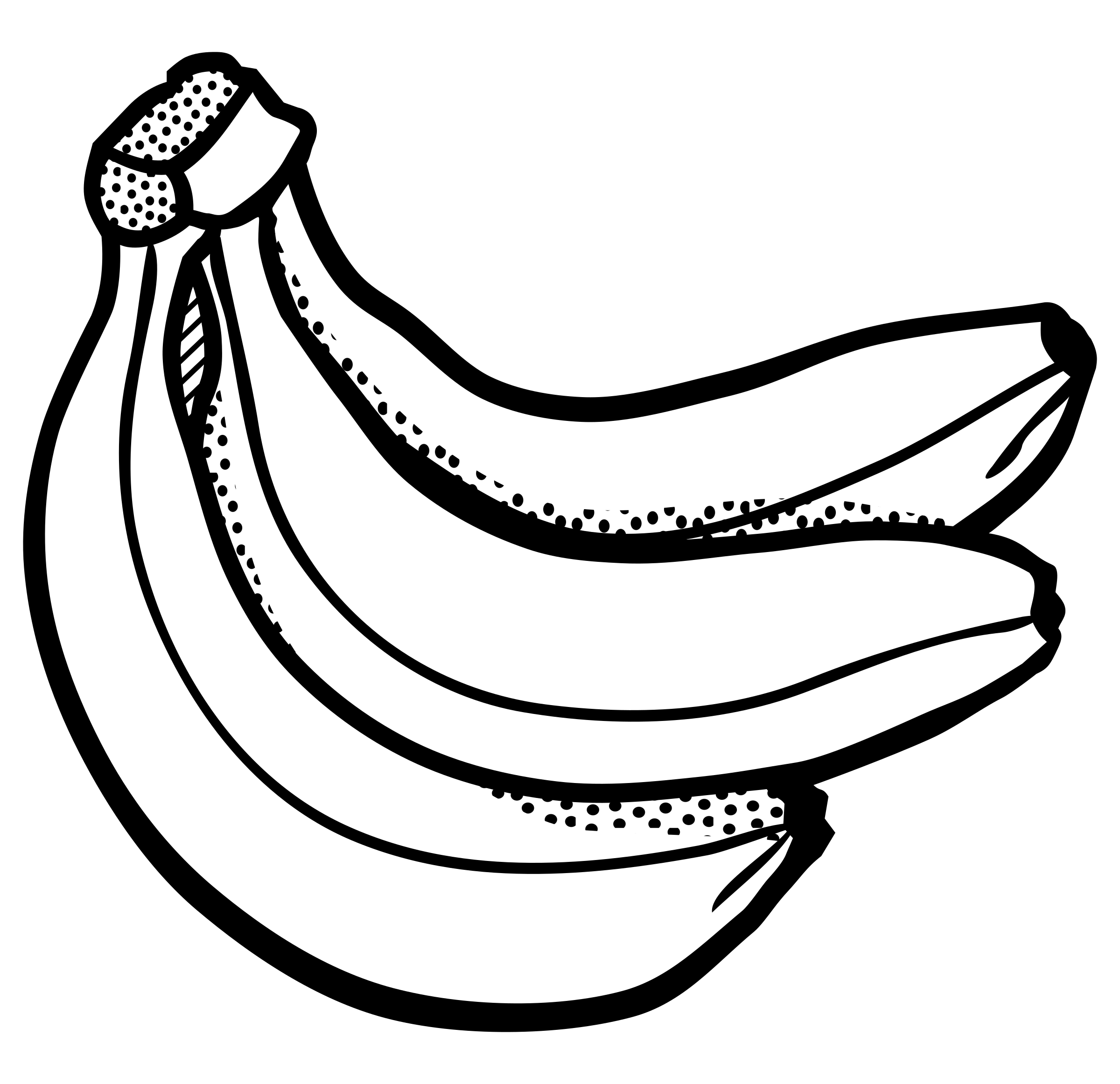 Clipart bunch of bananas lineart