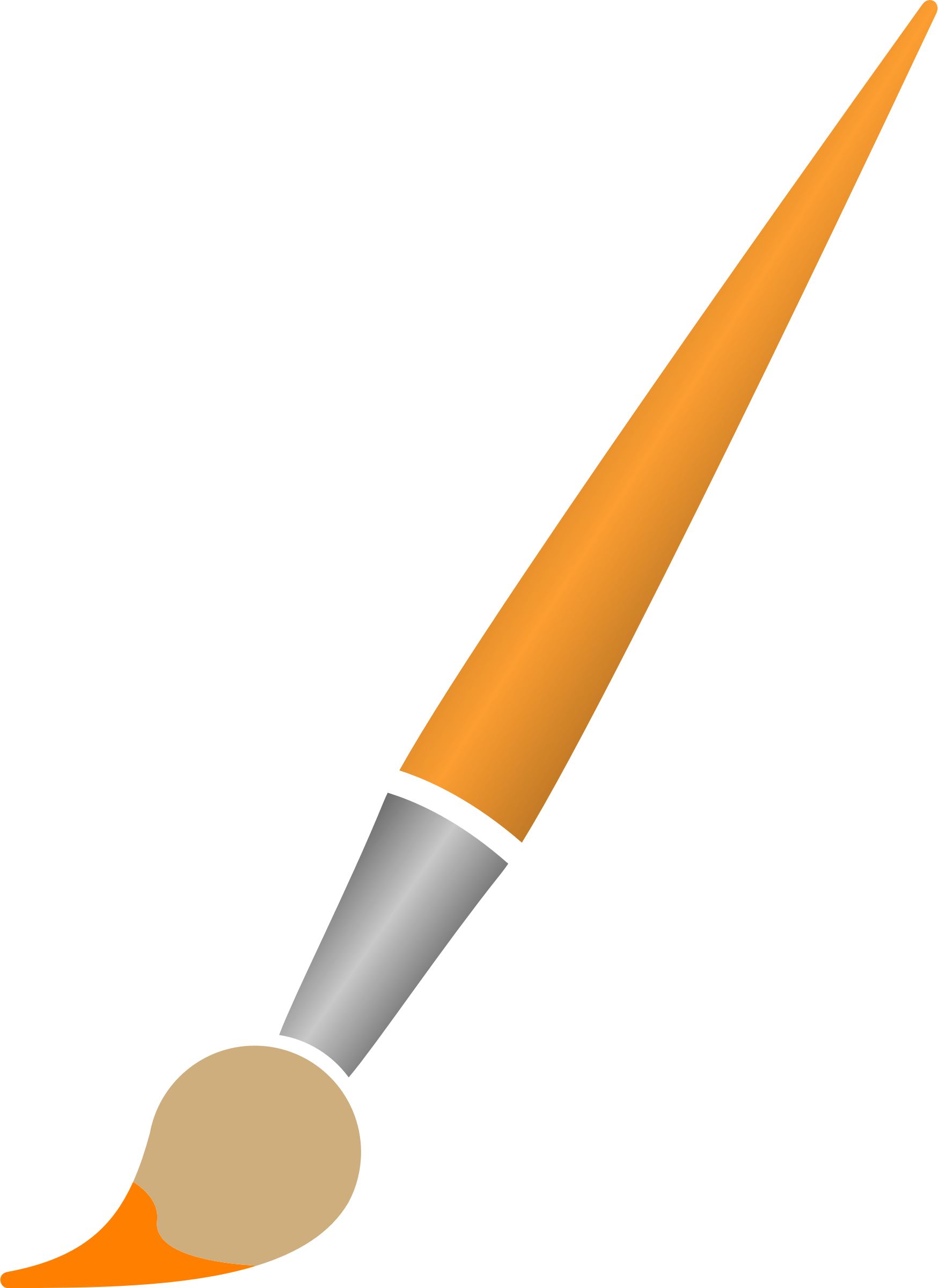 Clipart Paint Brush With Orange Dye   Paint Brush With Dye 13 2016033035 