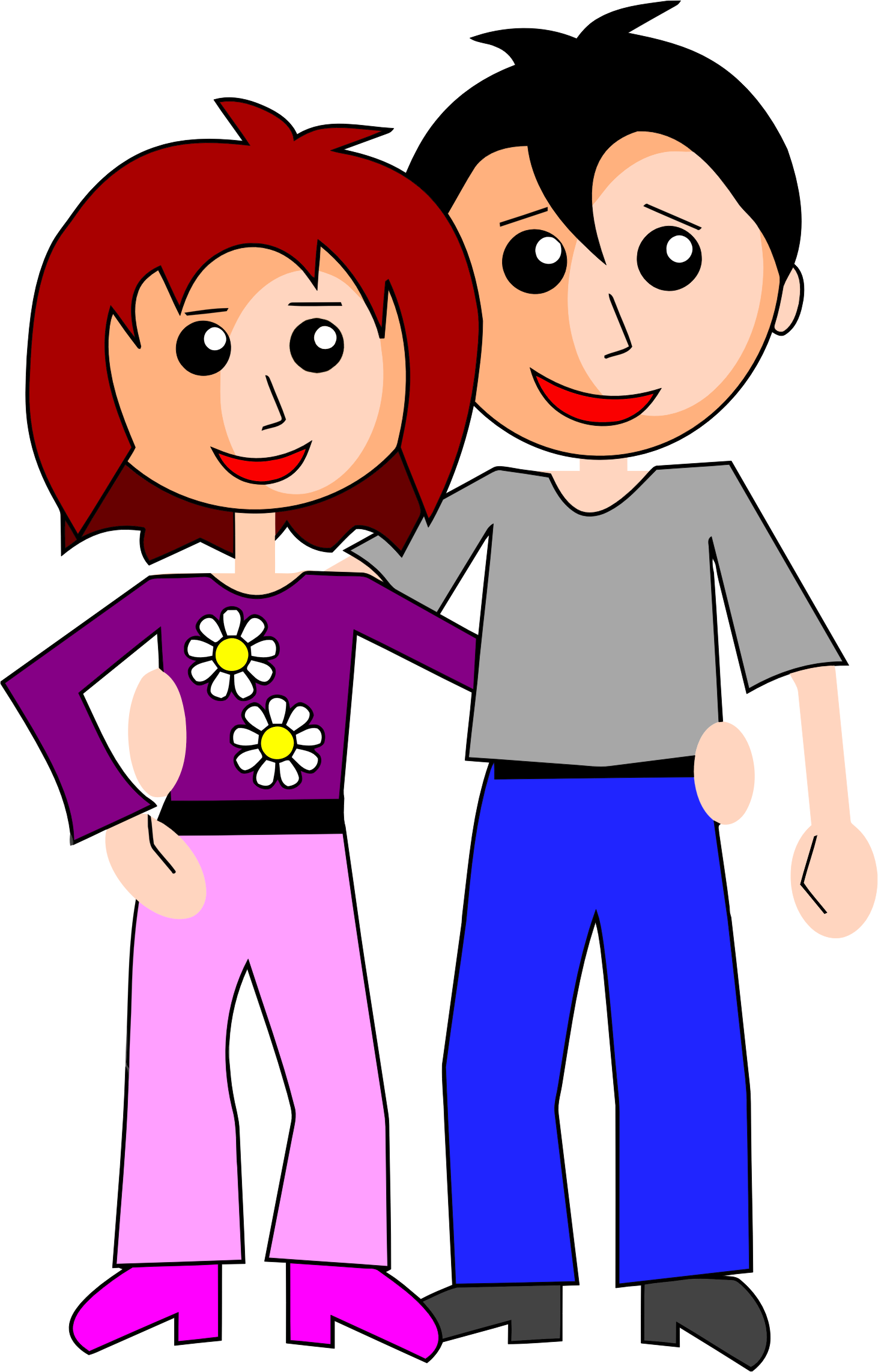 Clipart - Happy Cartoon Couple