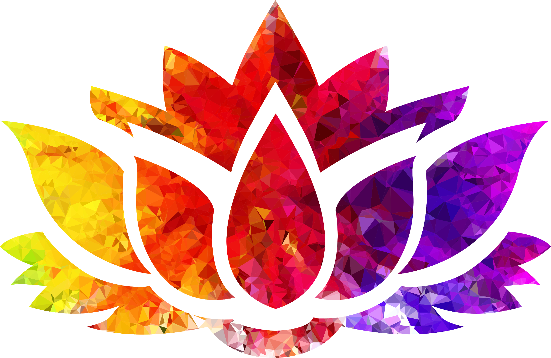 Clipart - Topaz Ruby Sapphire Lotus Flower Silhouette