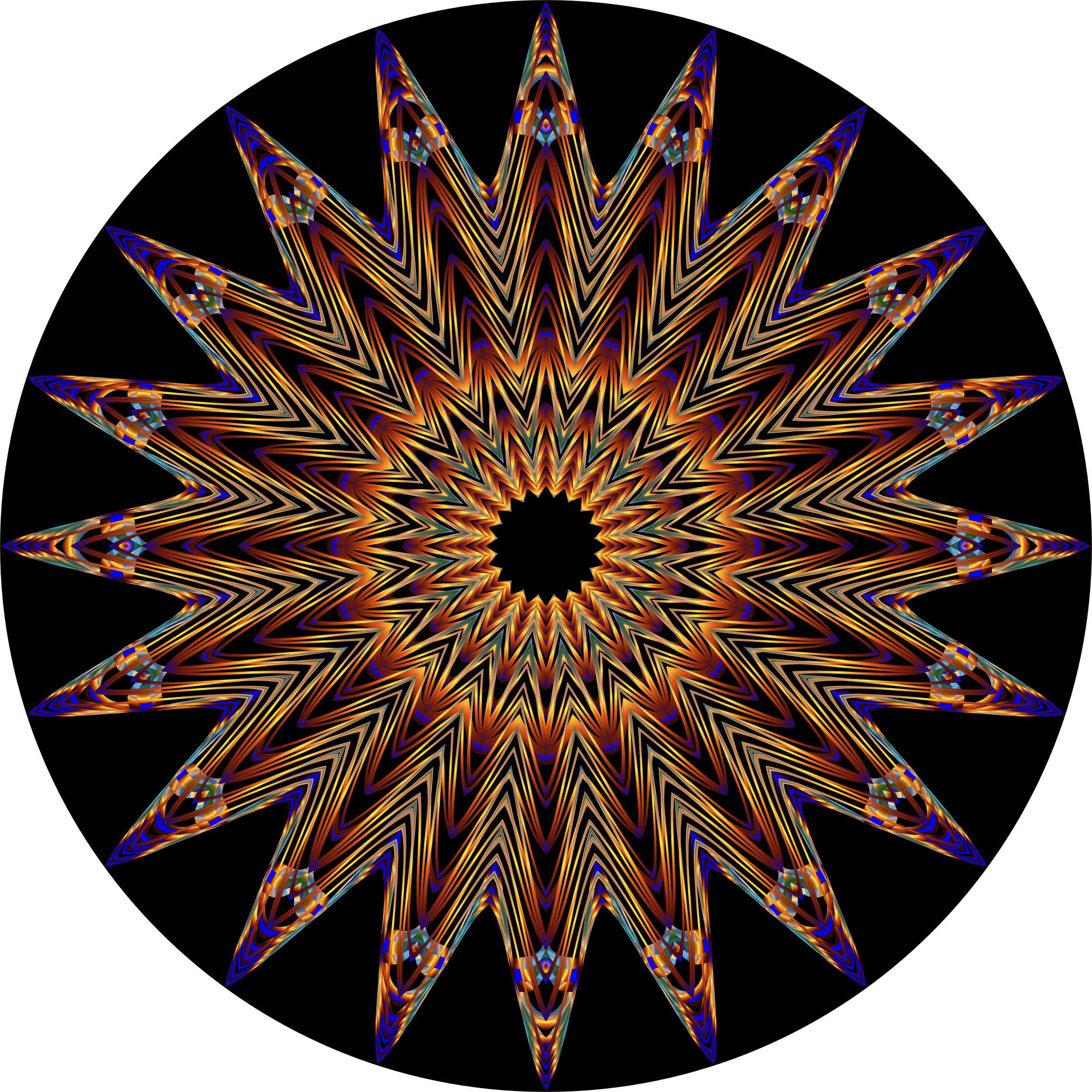 Line Art Mandala : Clipart prismatic mandala line art
