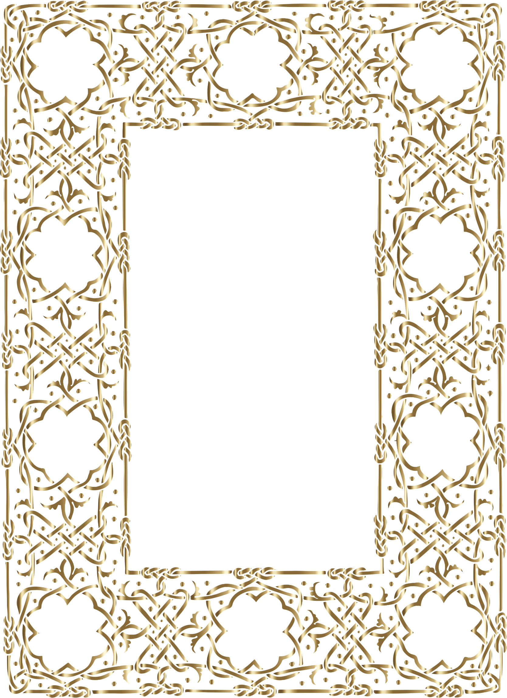 Clipart Gold Ornate Geometric Frame No Background Big Image Png