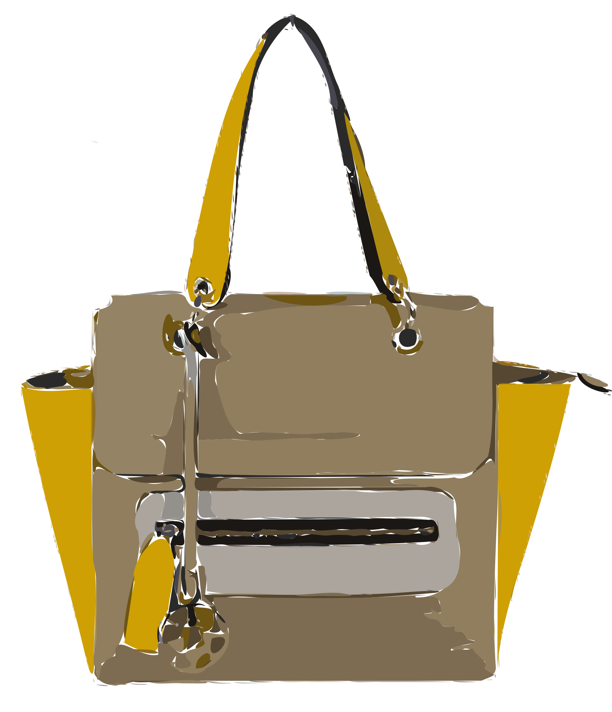 clipart funky tan yellow bag without logo