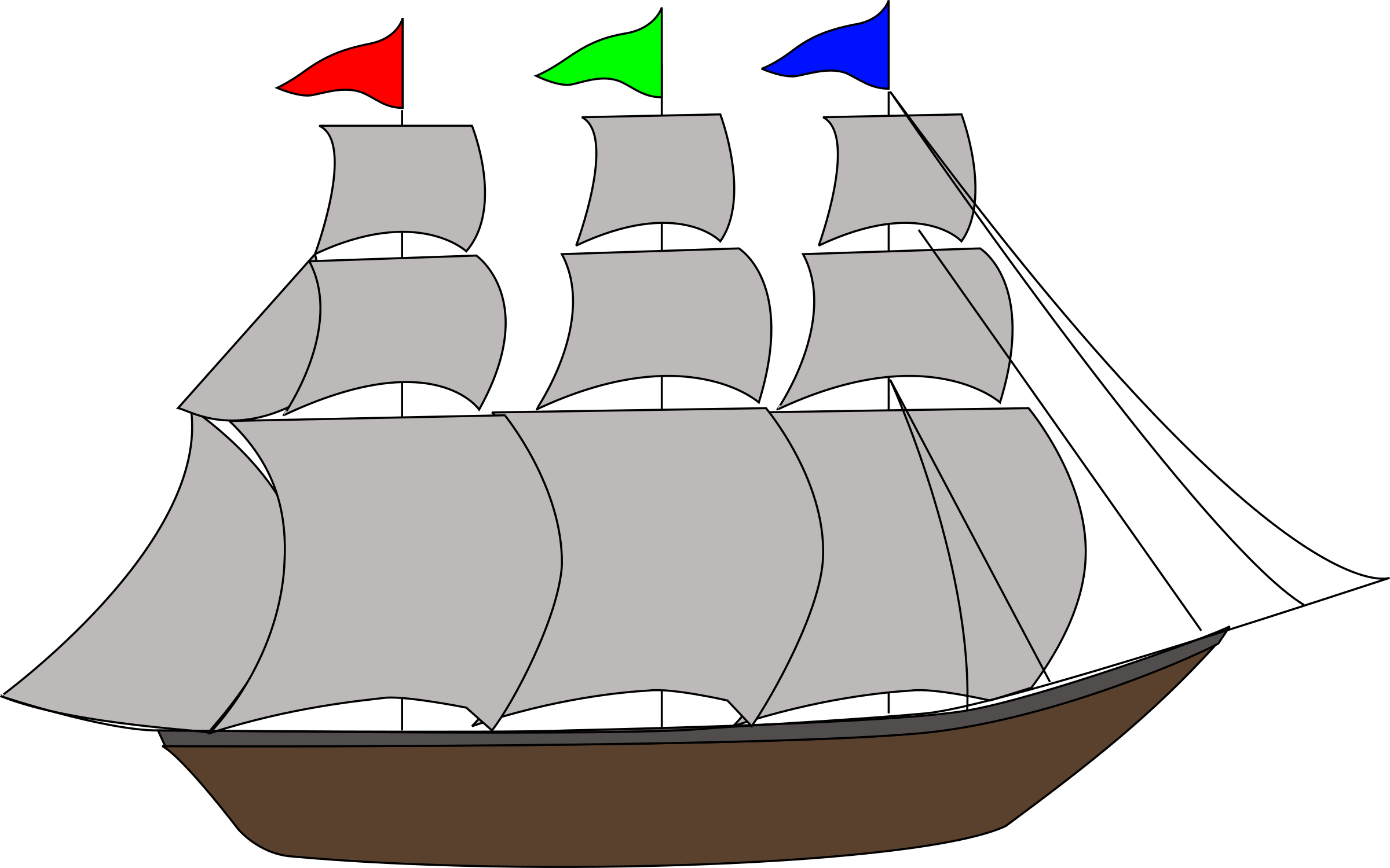 Clipart - Sailing ship 14