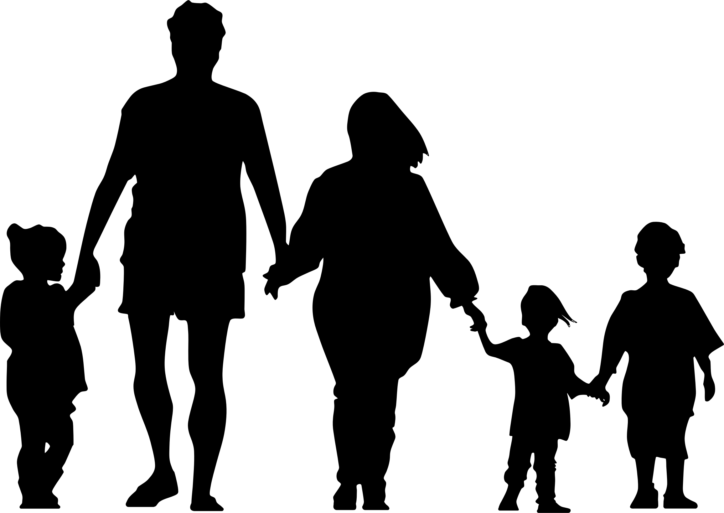 clipart family holding hands minus ground silhouette