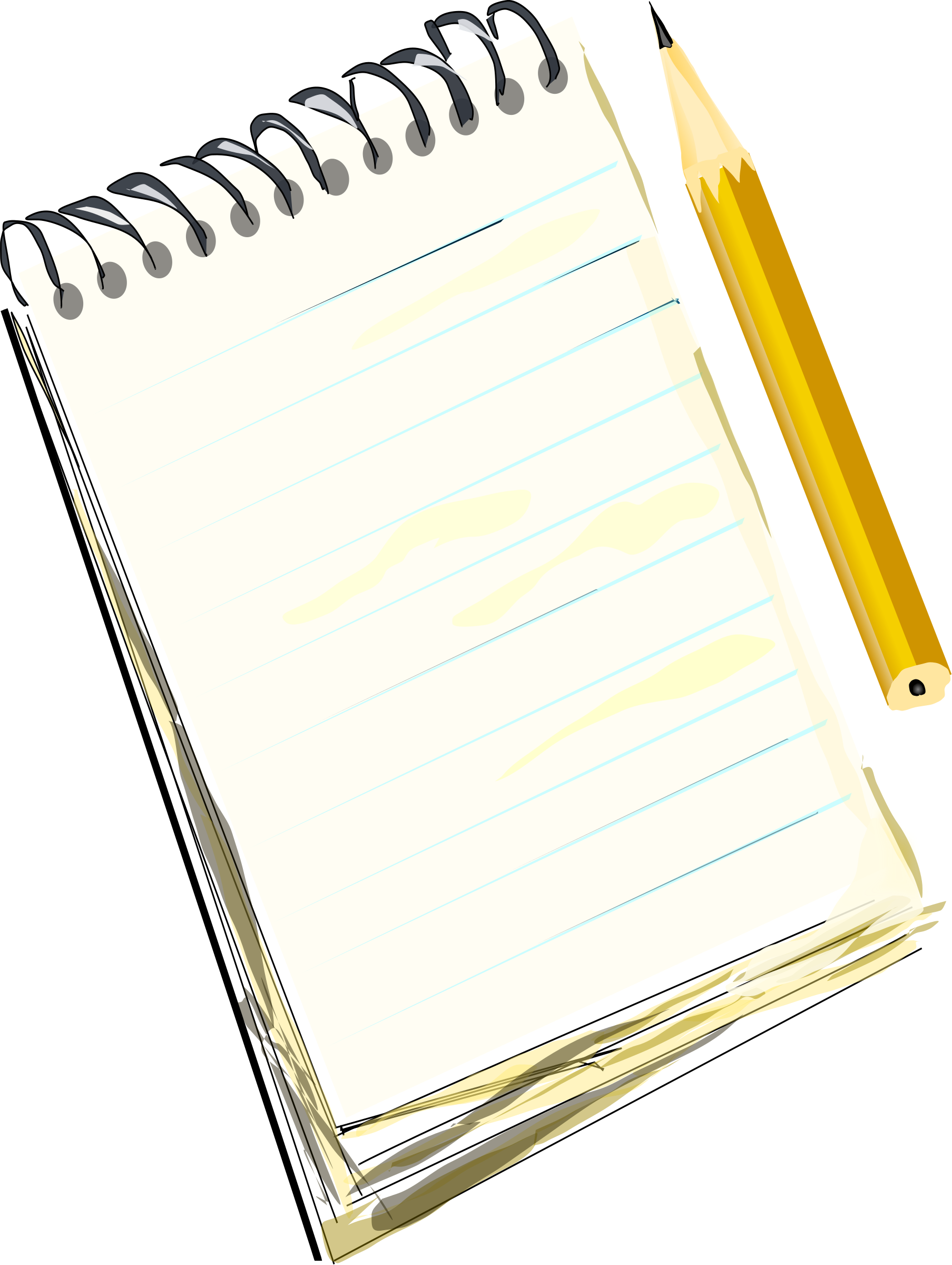 Clipart notepad pencil