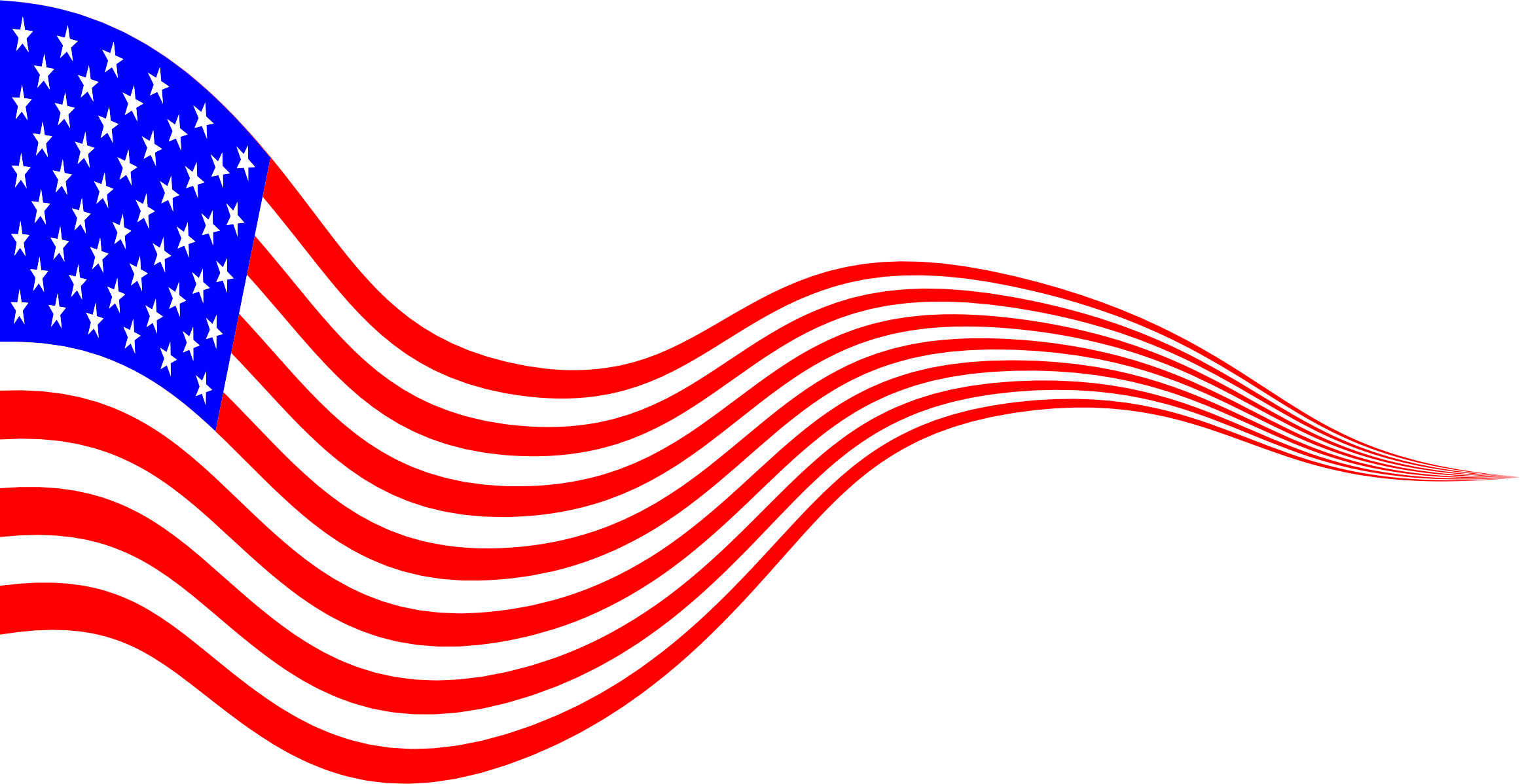 clipart wavy usa flag banner 2