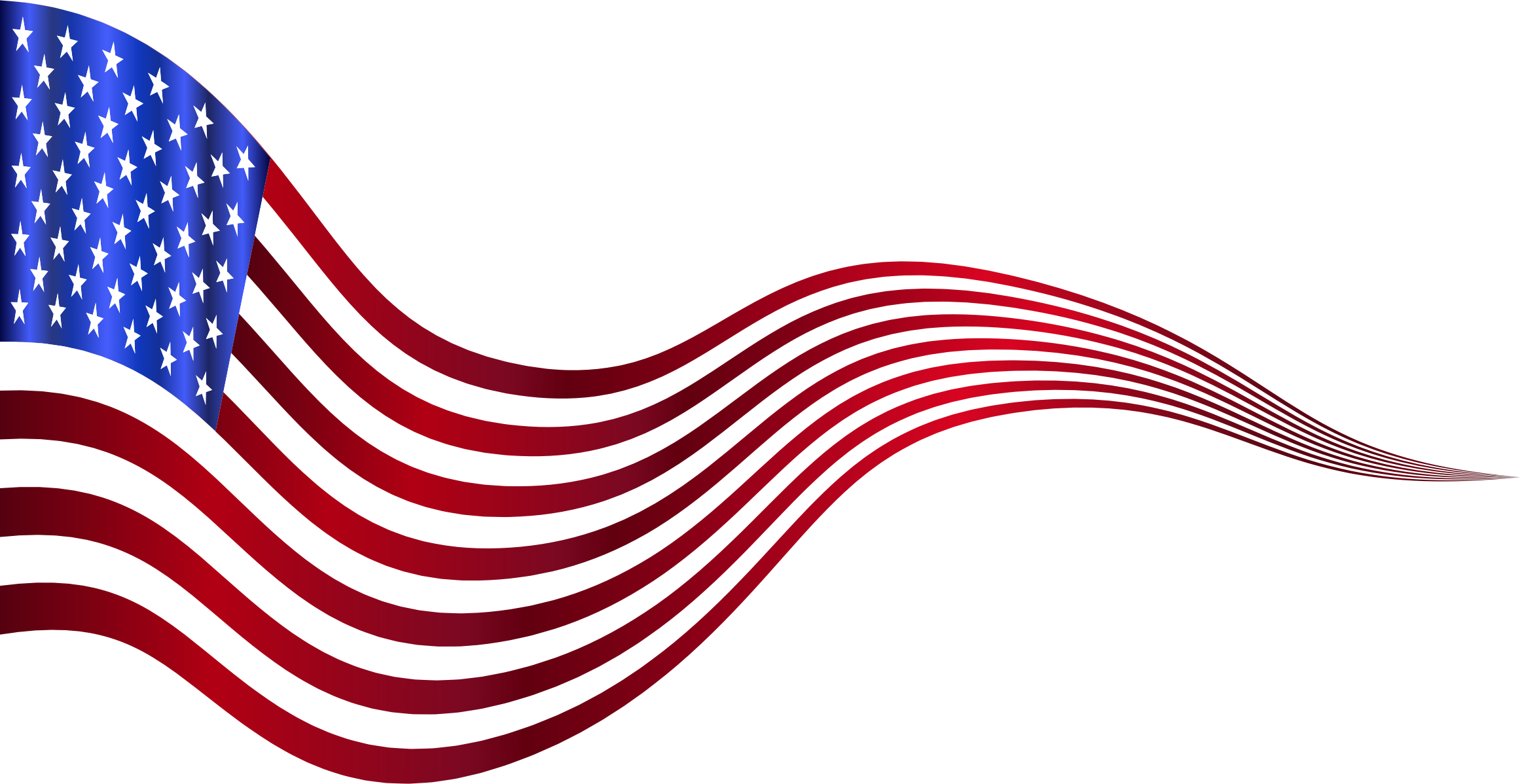 Download Clipart - Wavy USA Flag Banner 2 Variation 2