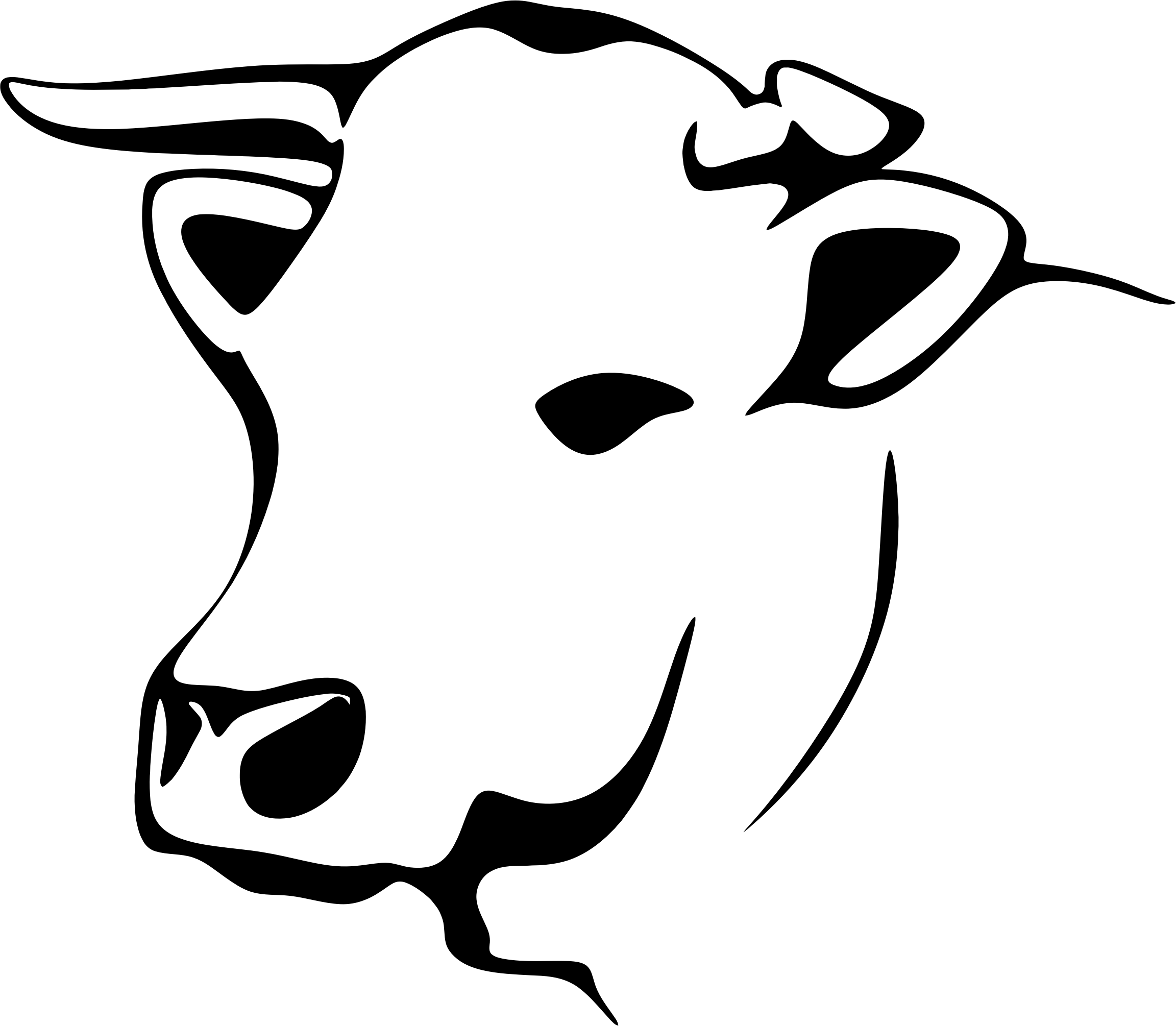 Line Drawing Png : Clipart stylized cow line art
