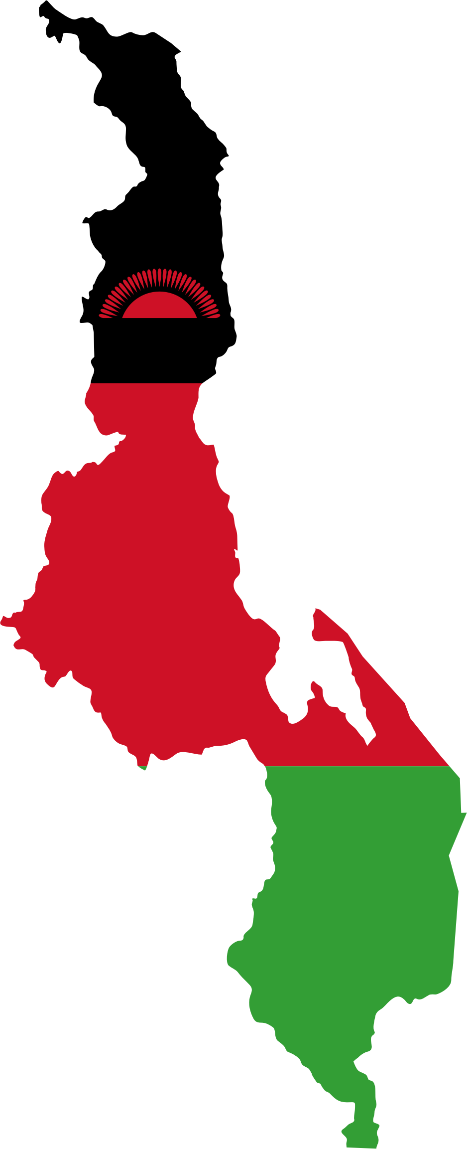 clipart malawi flag map