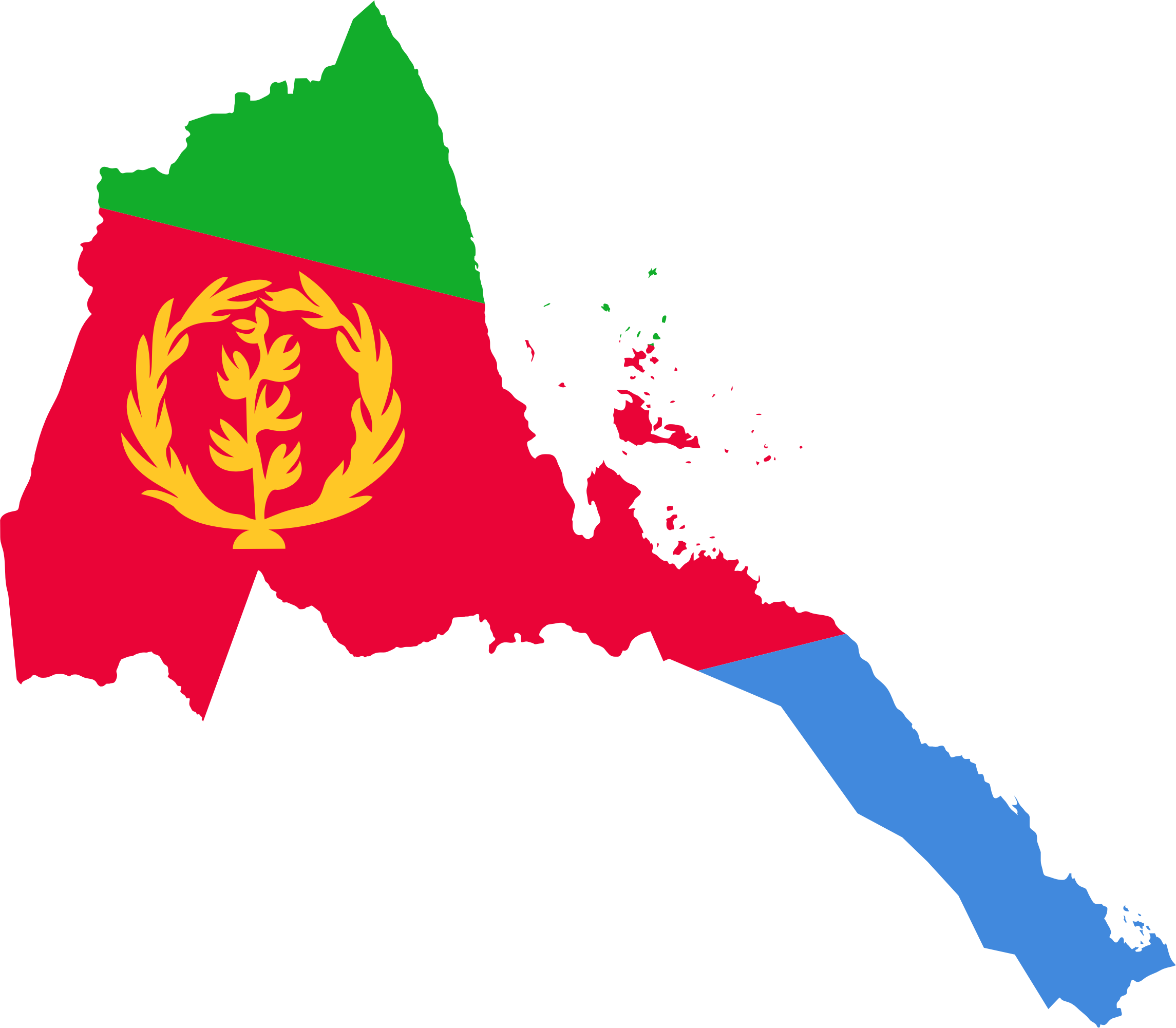 Clipart Eritrea Flag Map 