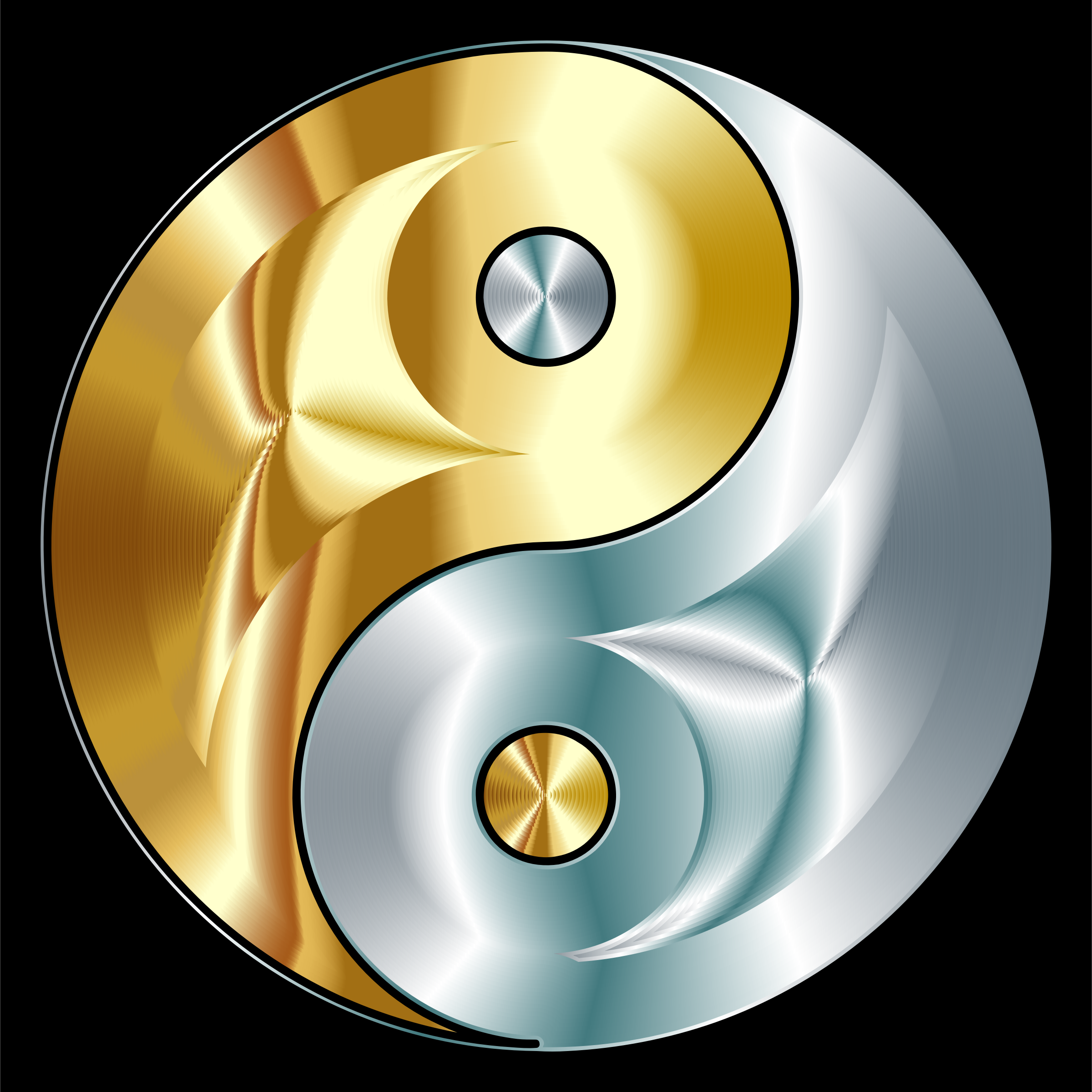 Clipart - Gold And Silver Yin Yang