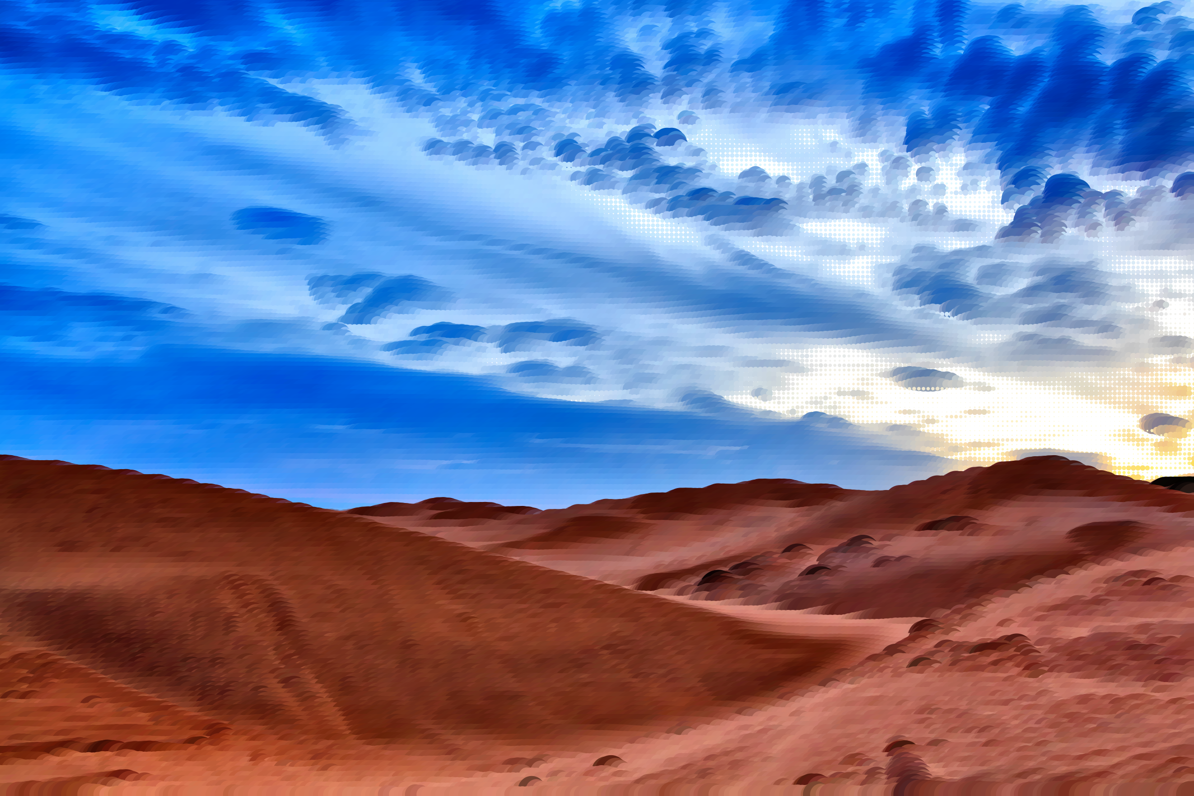 Clipart - Surreal Desert Sand Dunes Landscape