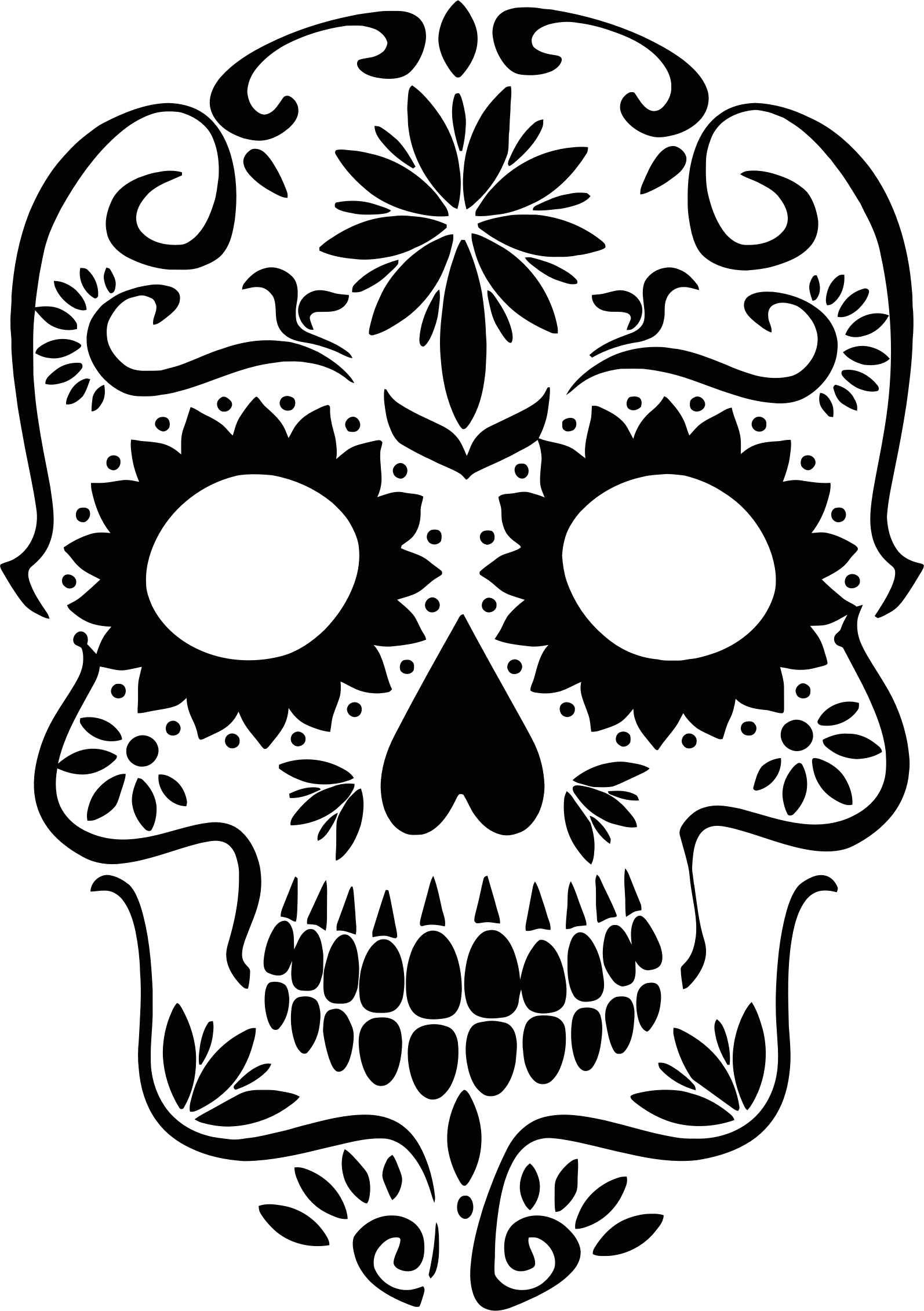 Download Clipart - Sugar Skull Silhouette
