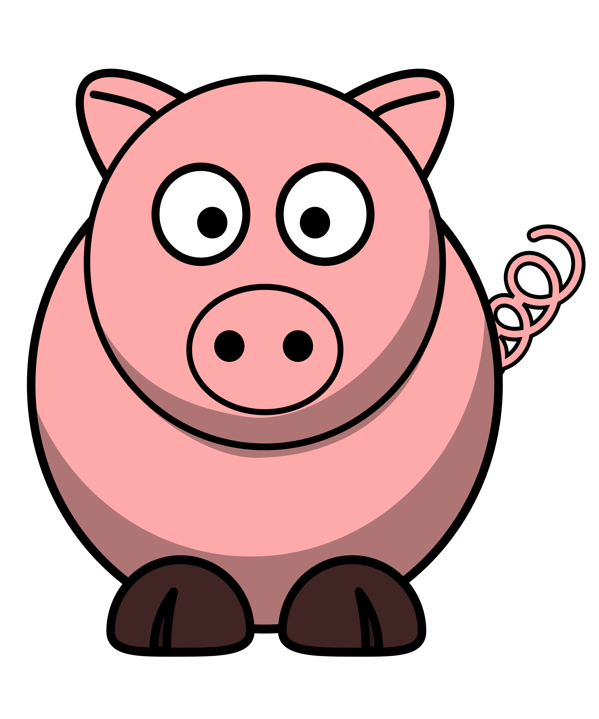 Clipart - Pig RoundCartoon