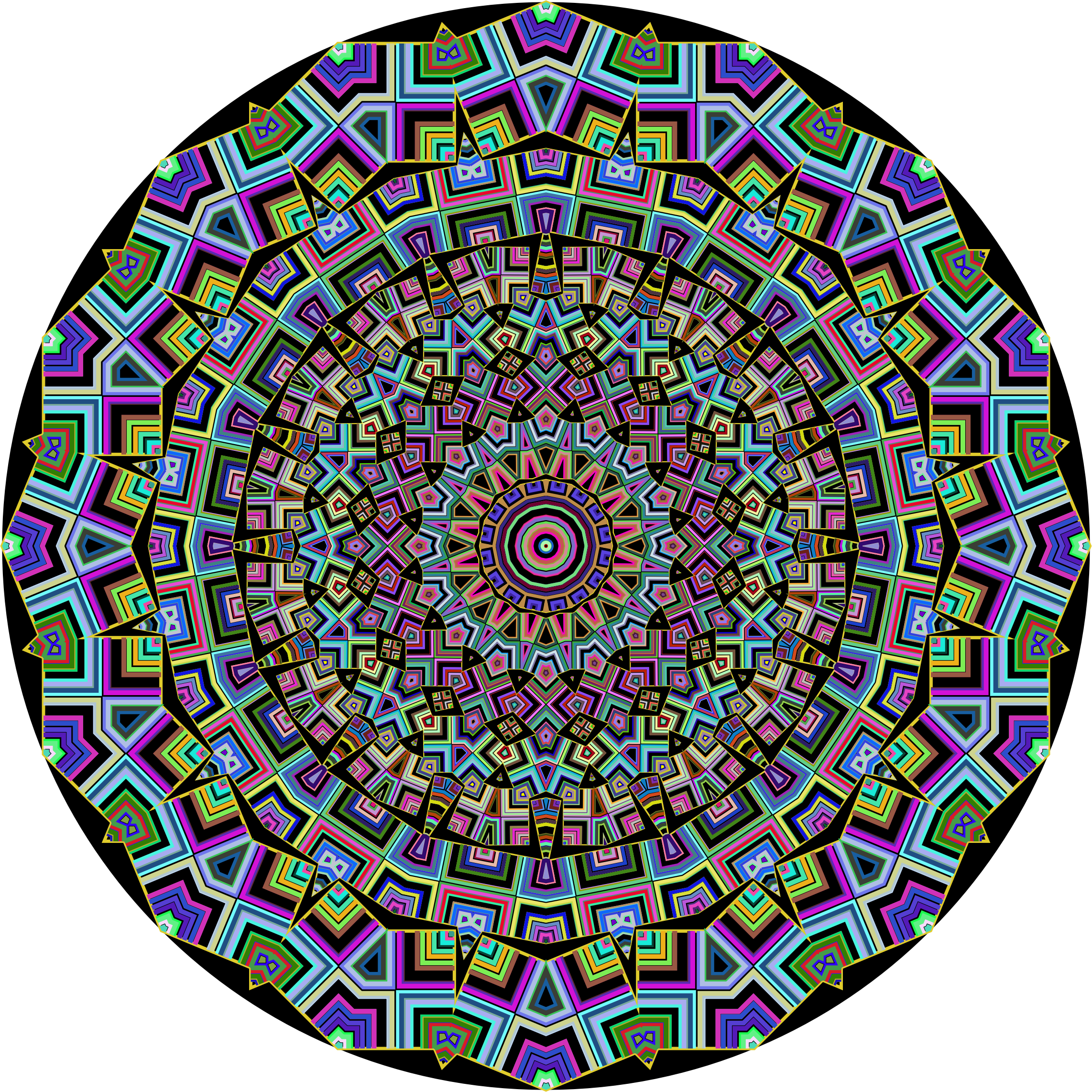 Line Drawing Mandala : Clipart prismatic mandala line art