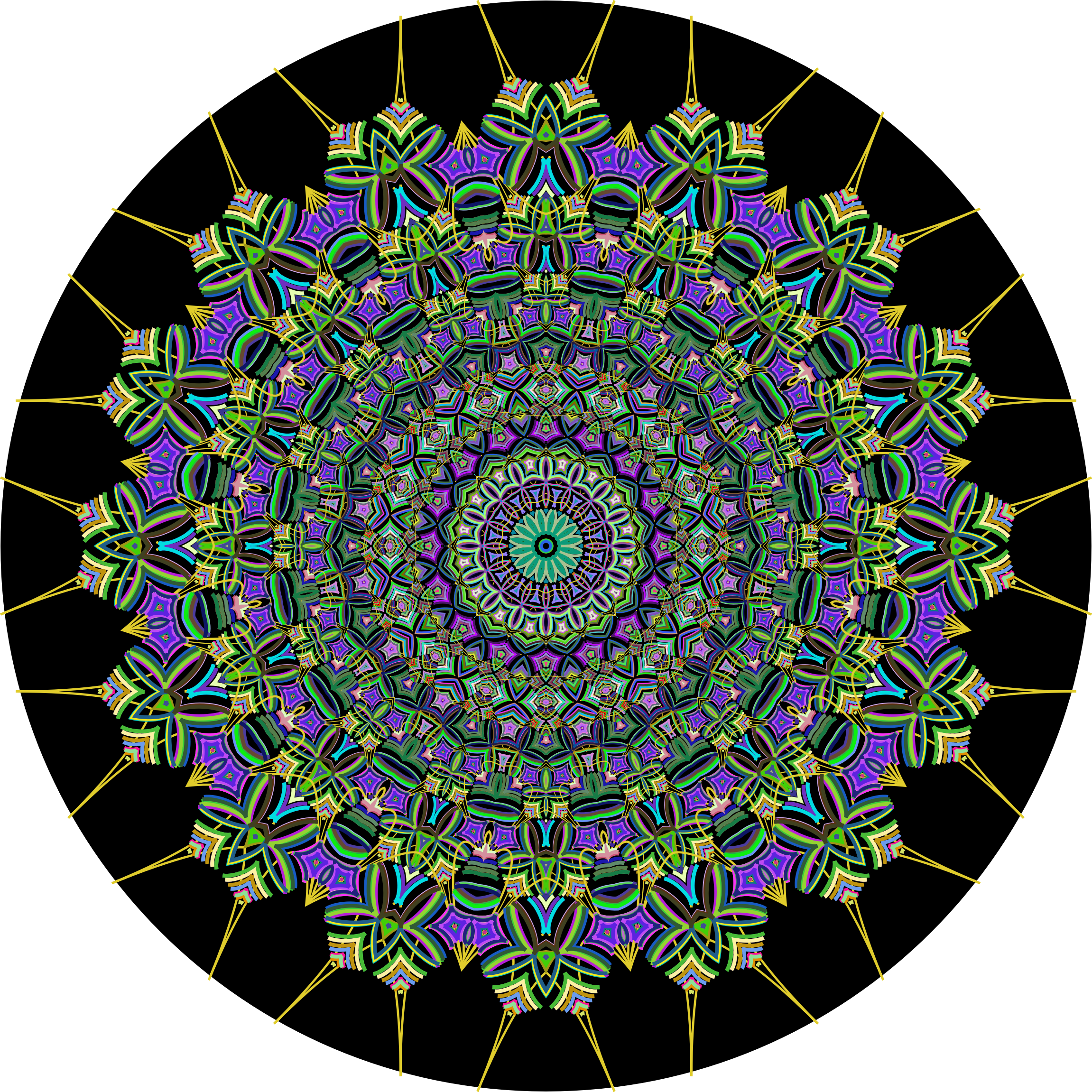 Line Art Mandala : Clipart prismatic mandala line art