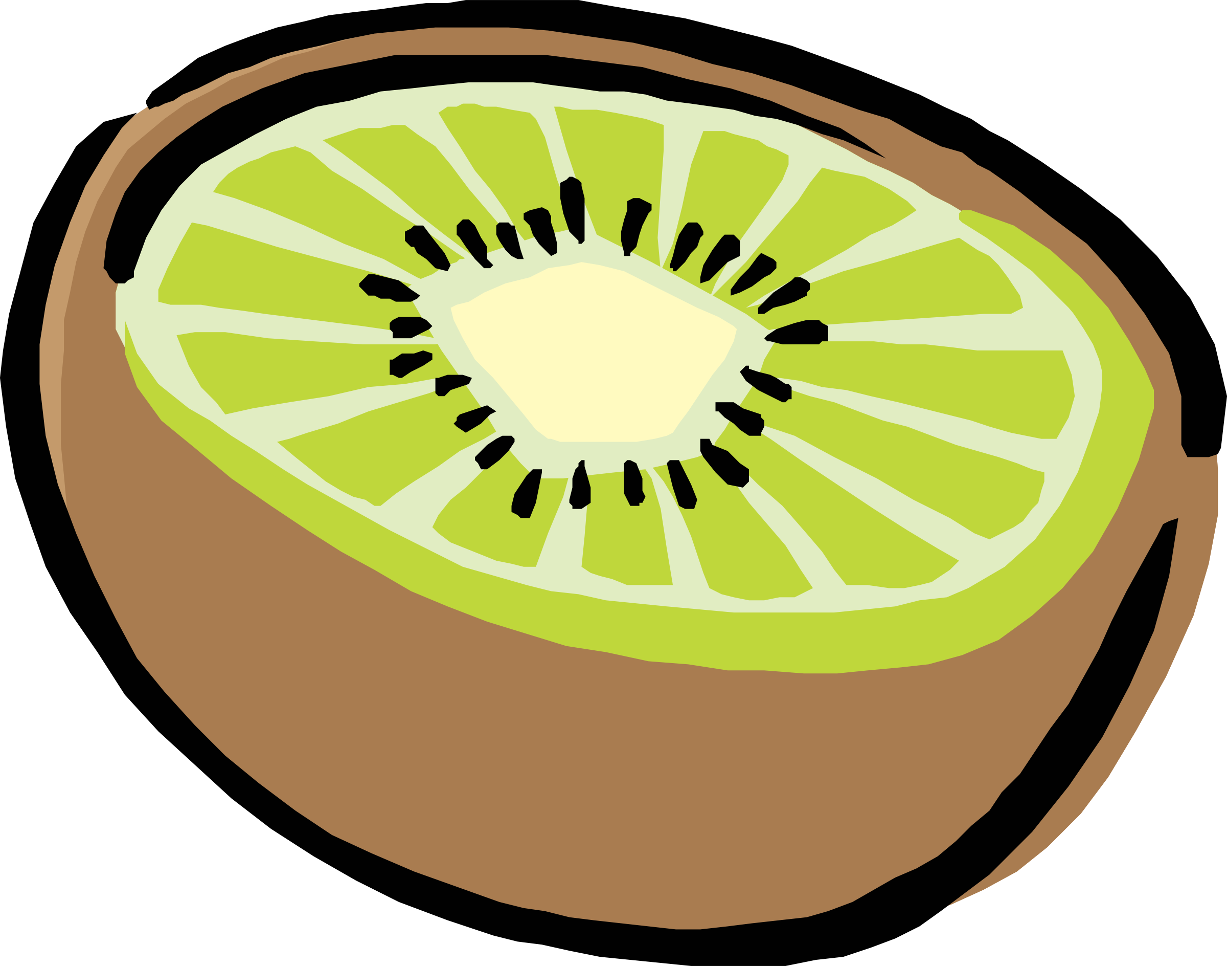 Clipart - half a kiwi