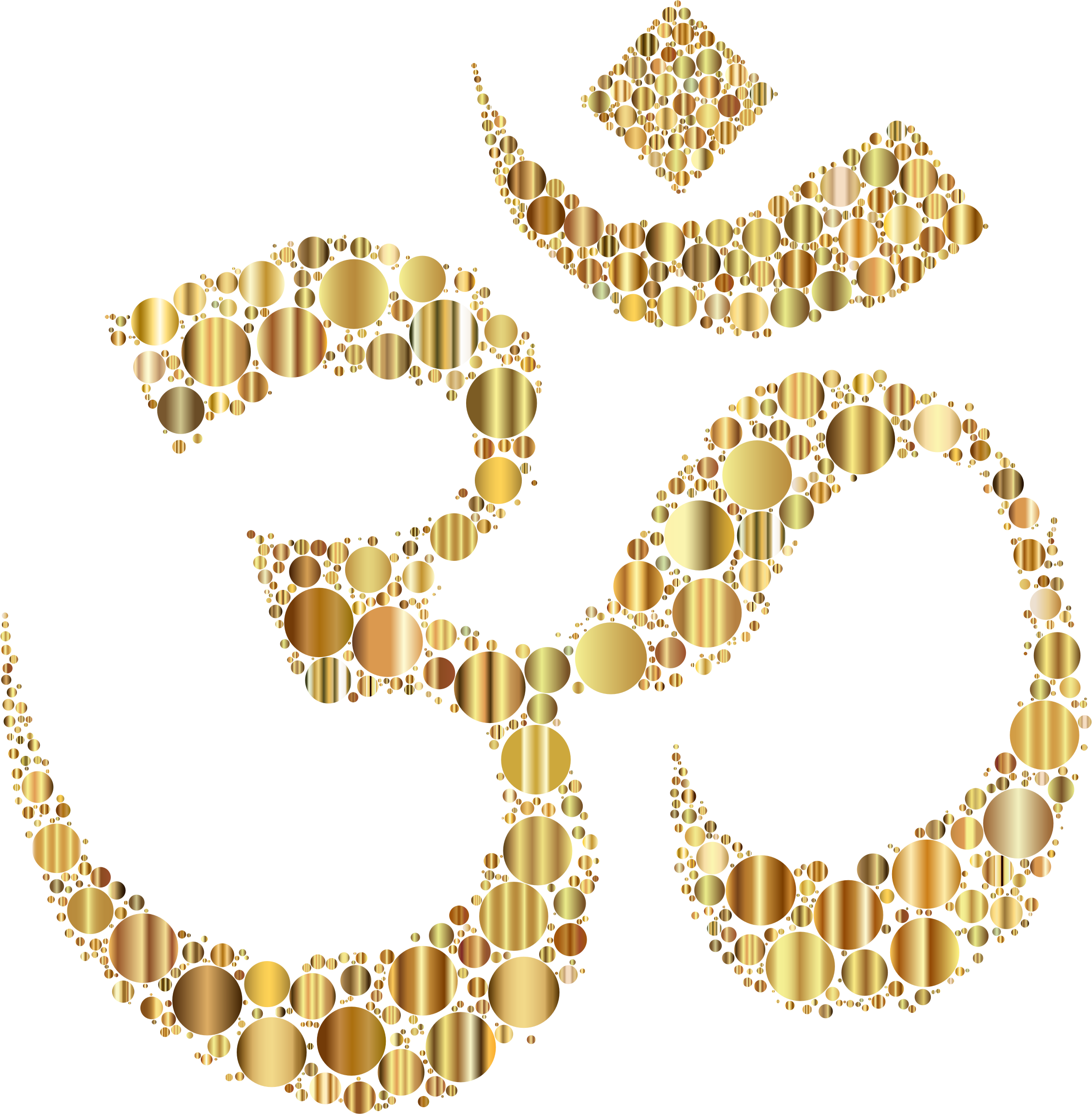 Clipart - Golden Om Symbol Circles No Background