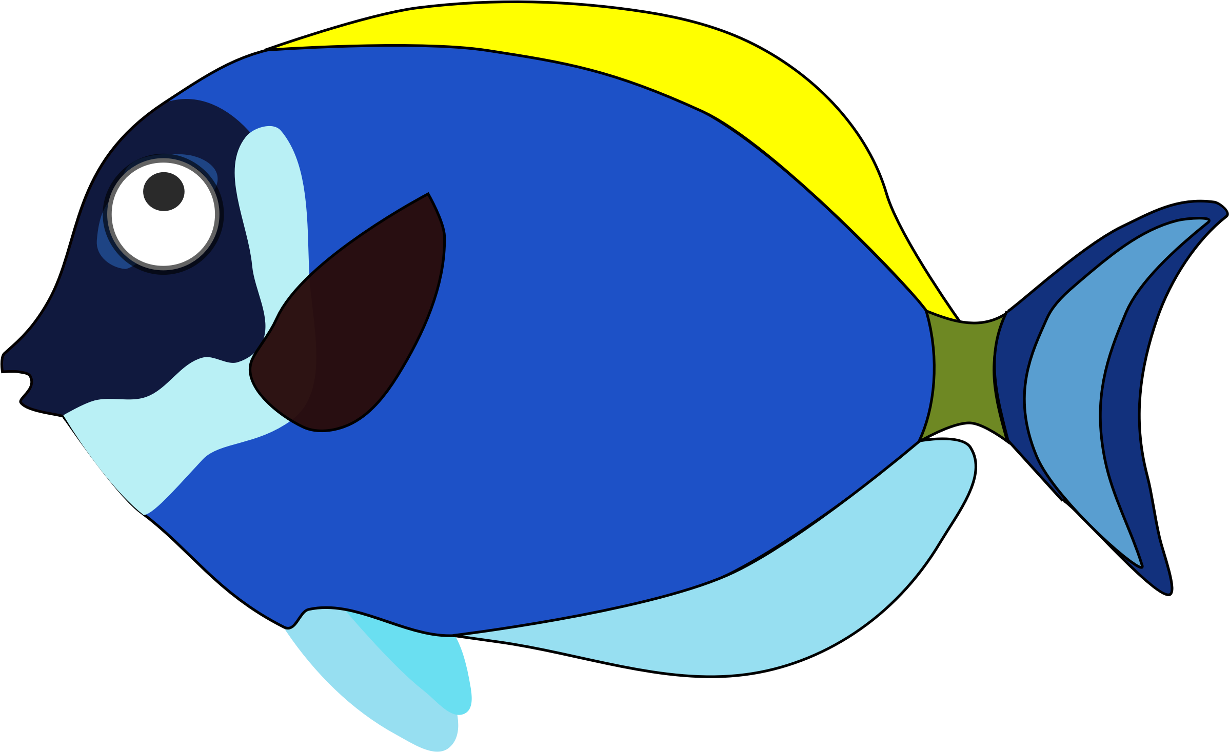 Download Clipart - blue cartoon fish