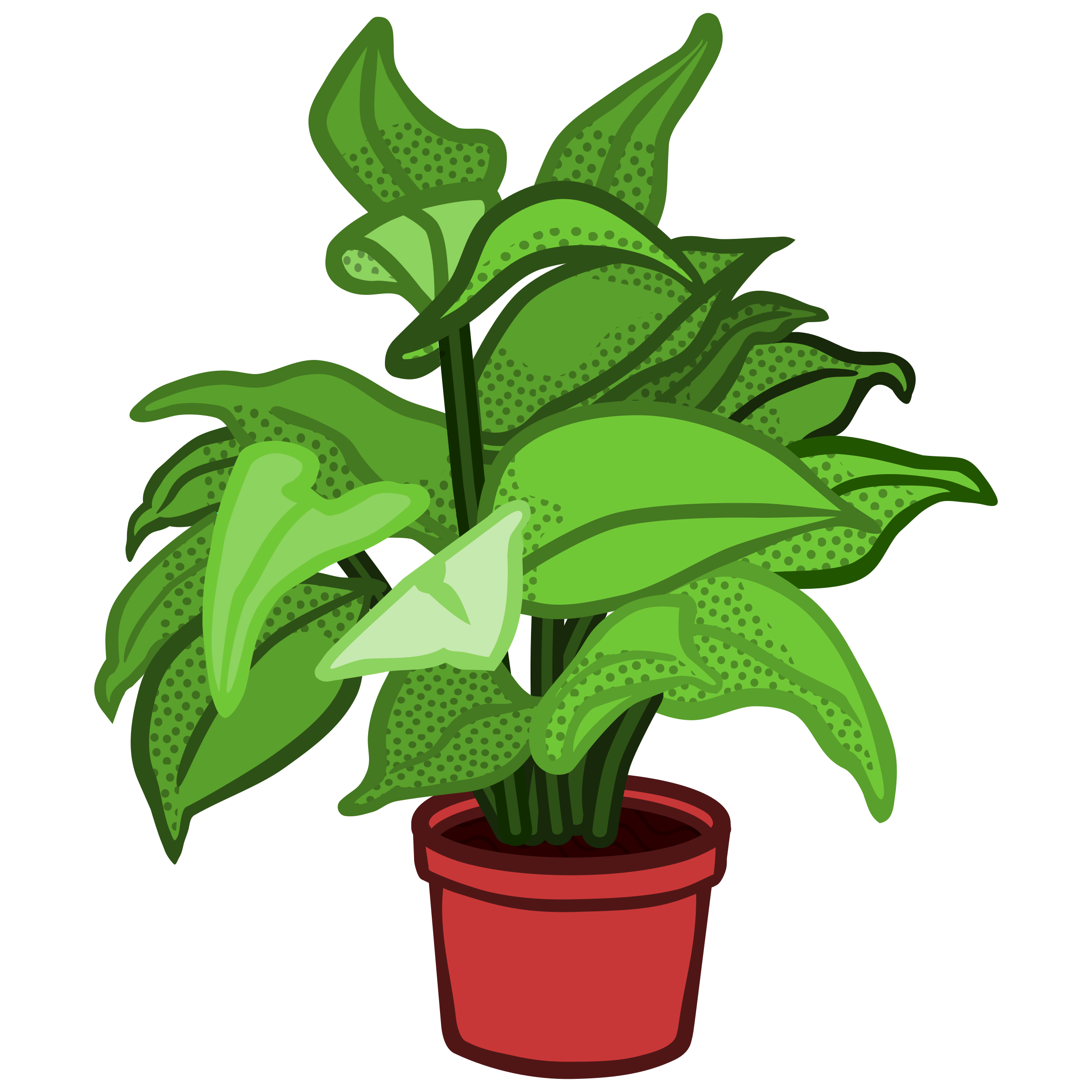 Clipart potted plant coloured