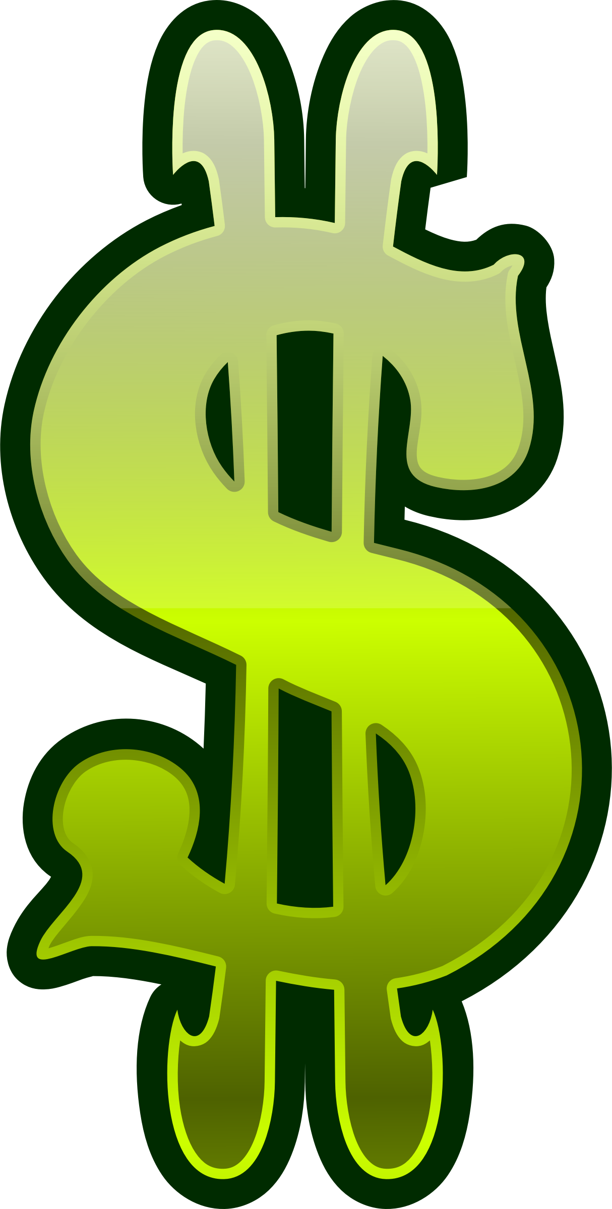 Clipart - Green Slot Machine Dollar Sign
