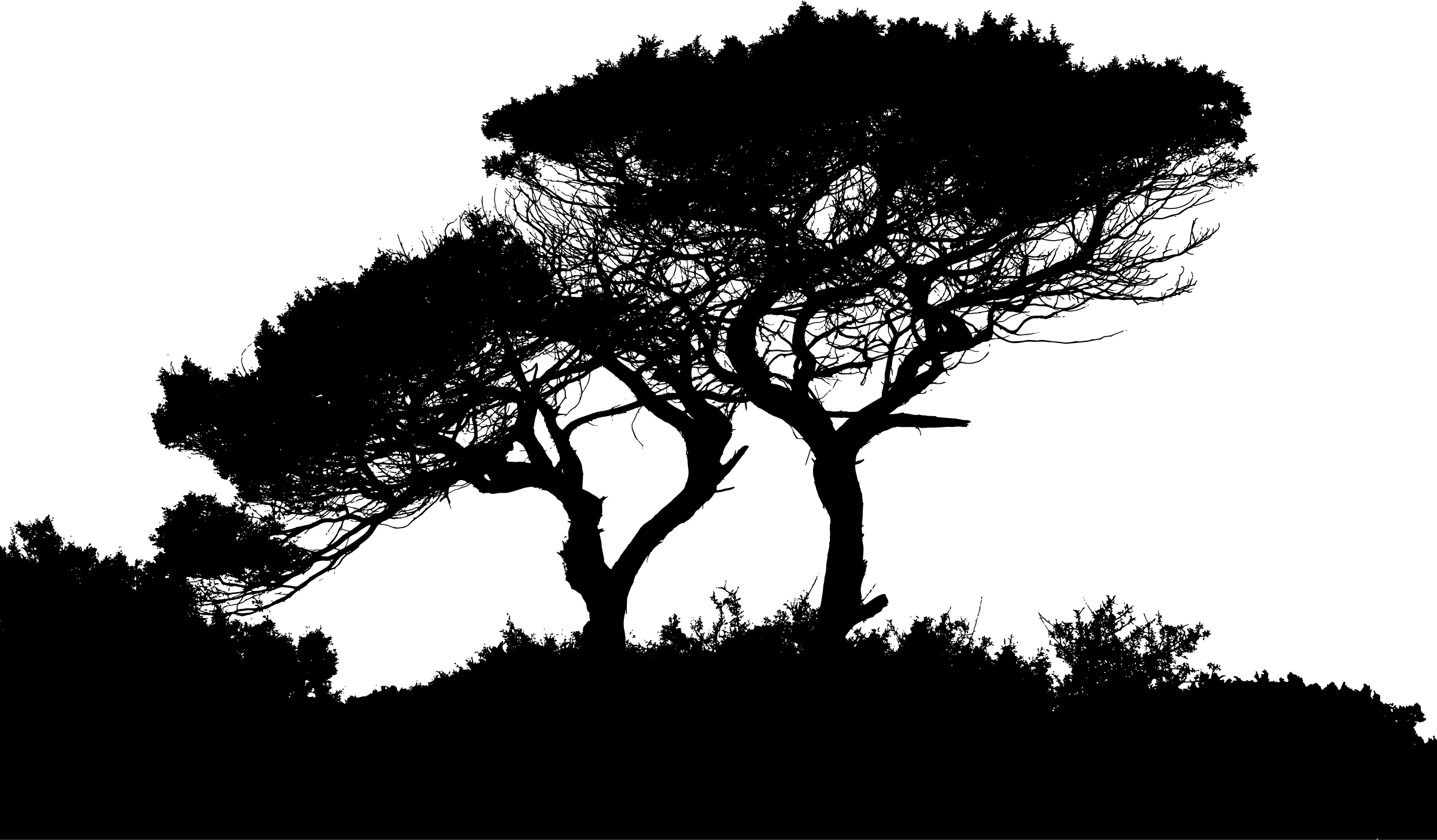 clipart high detail landscape silhouette