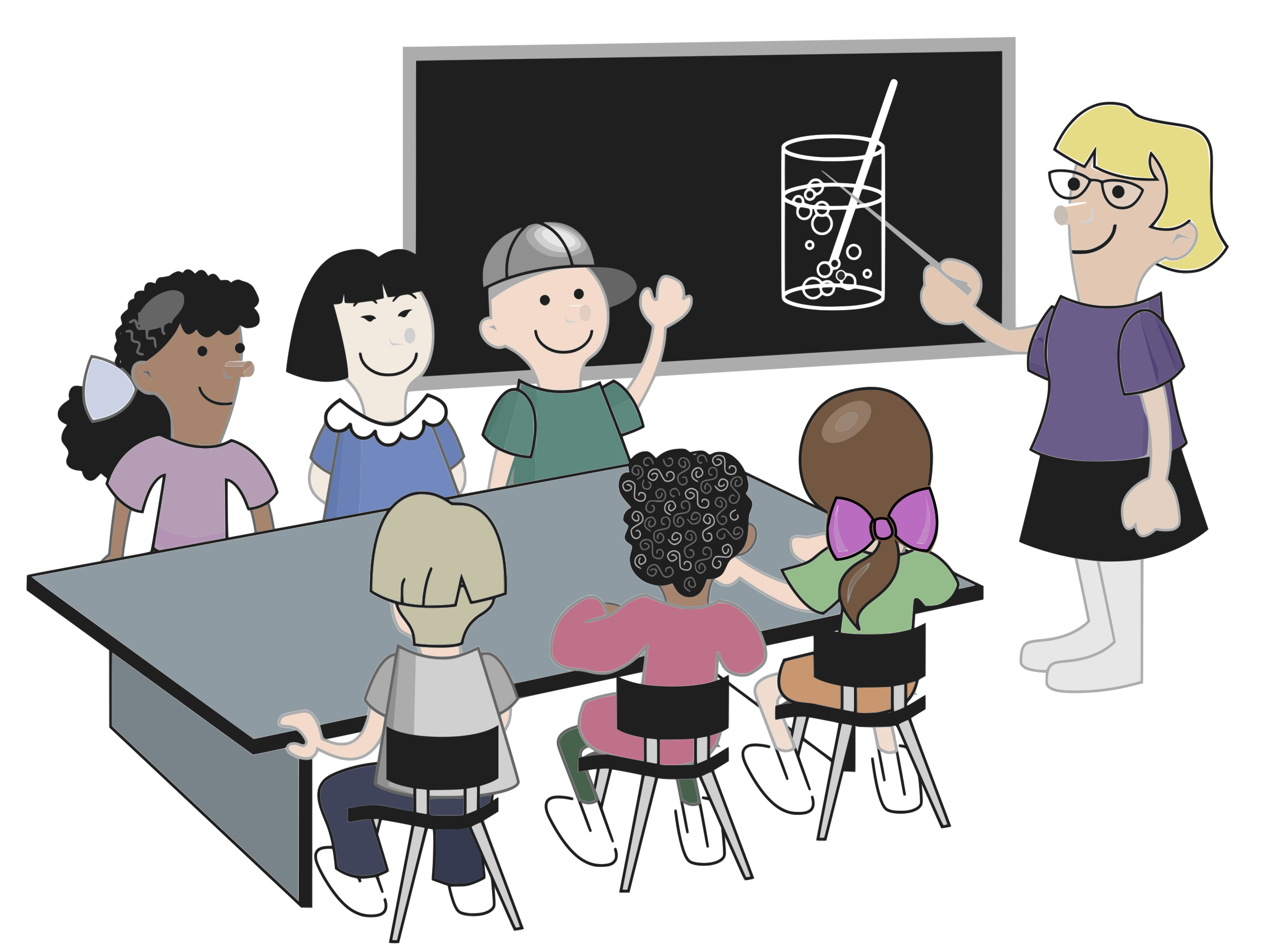 Clipart - Kids Classroom Colour