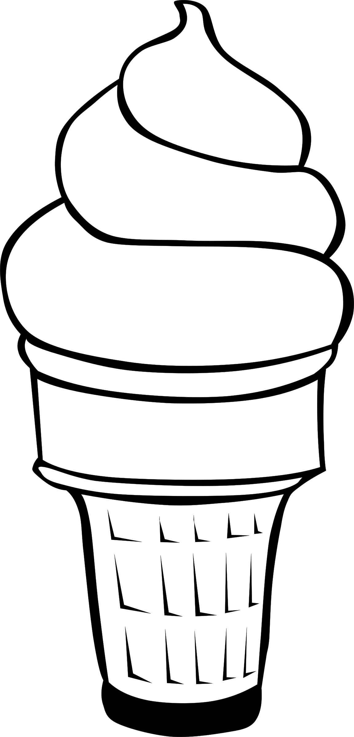 Download Clipart - Ice cream line art