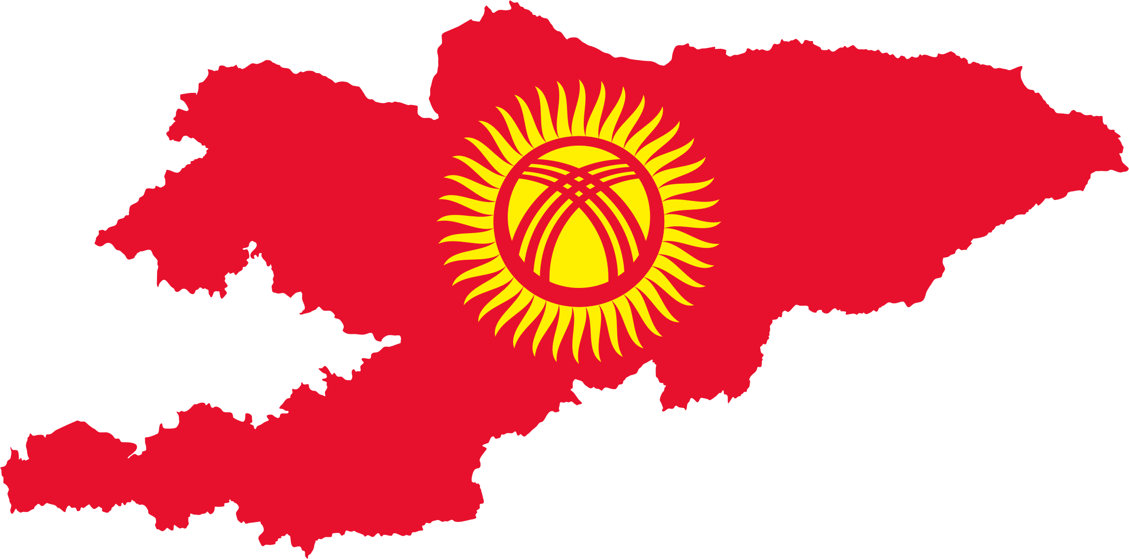 Kyrgyzstan Map Flag