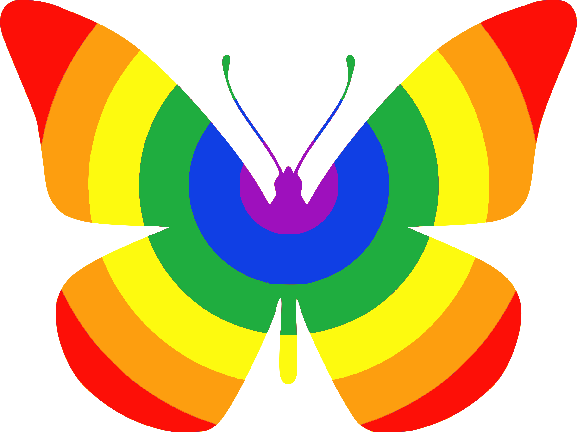 clipart rainbow butterfly