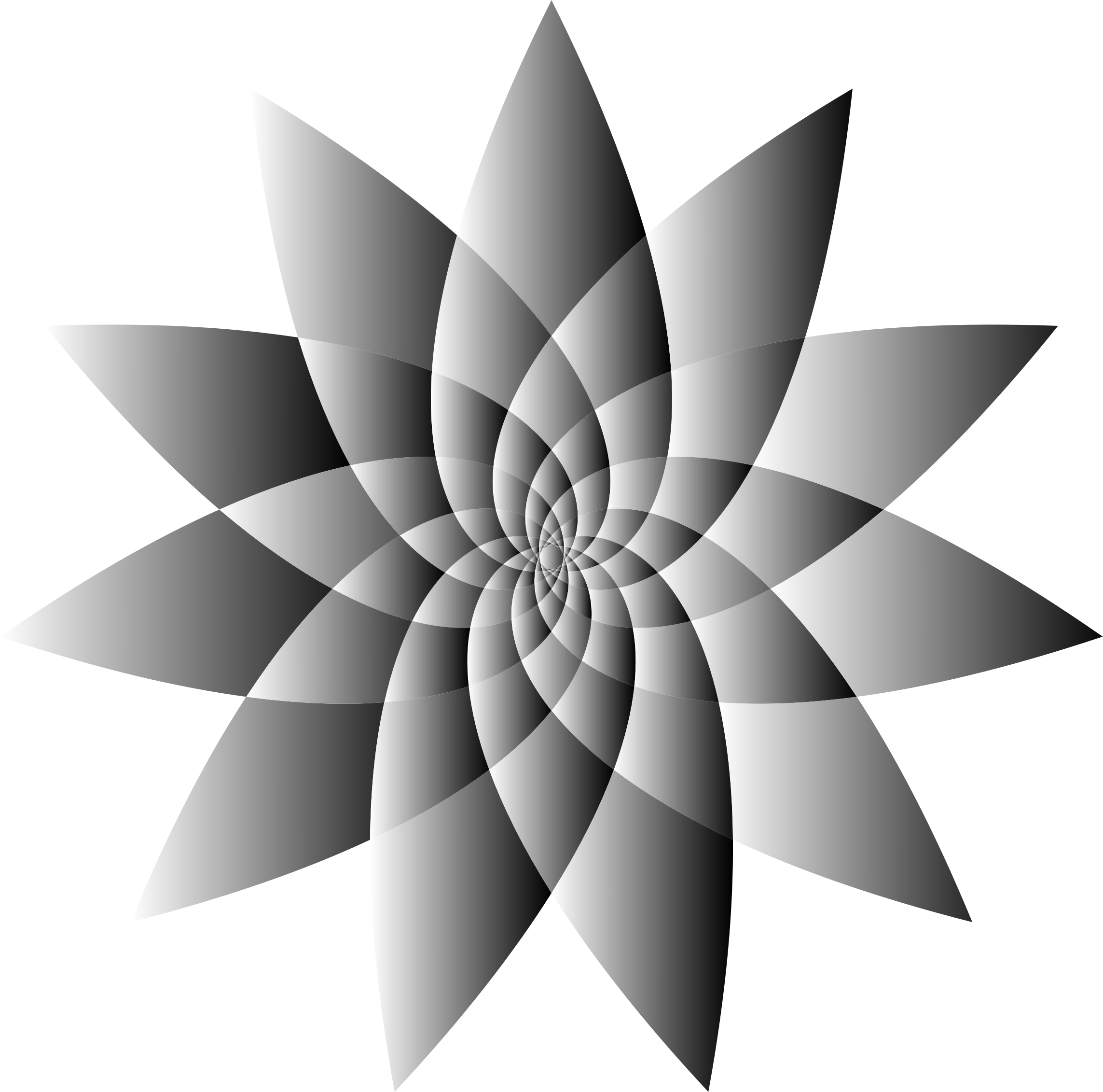 Abstract Flower Line Drawing : Clipart prismatic abstract flower line art