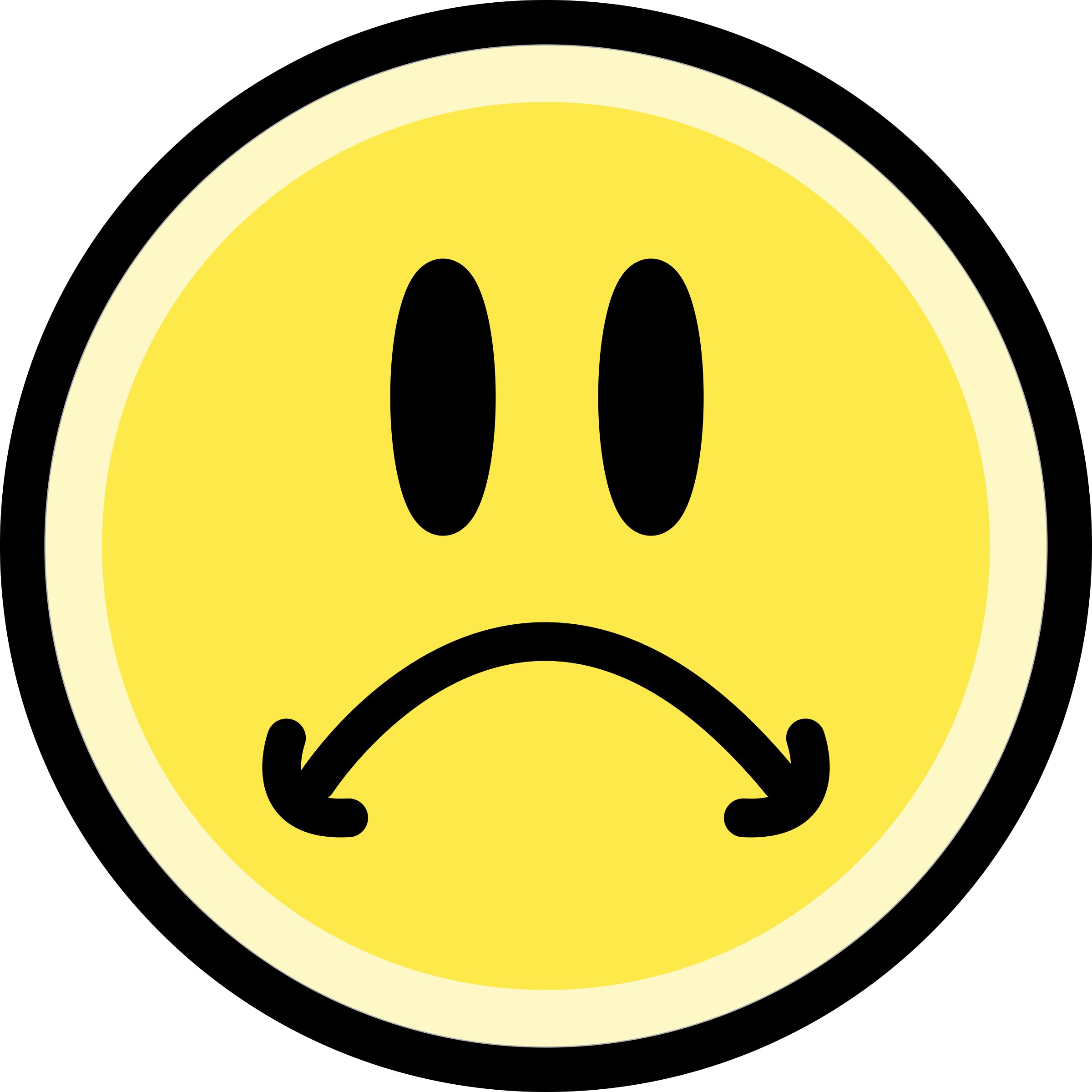 Clipart Sad Face Emoticon (Yellow)