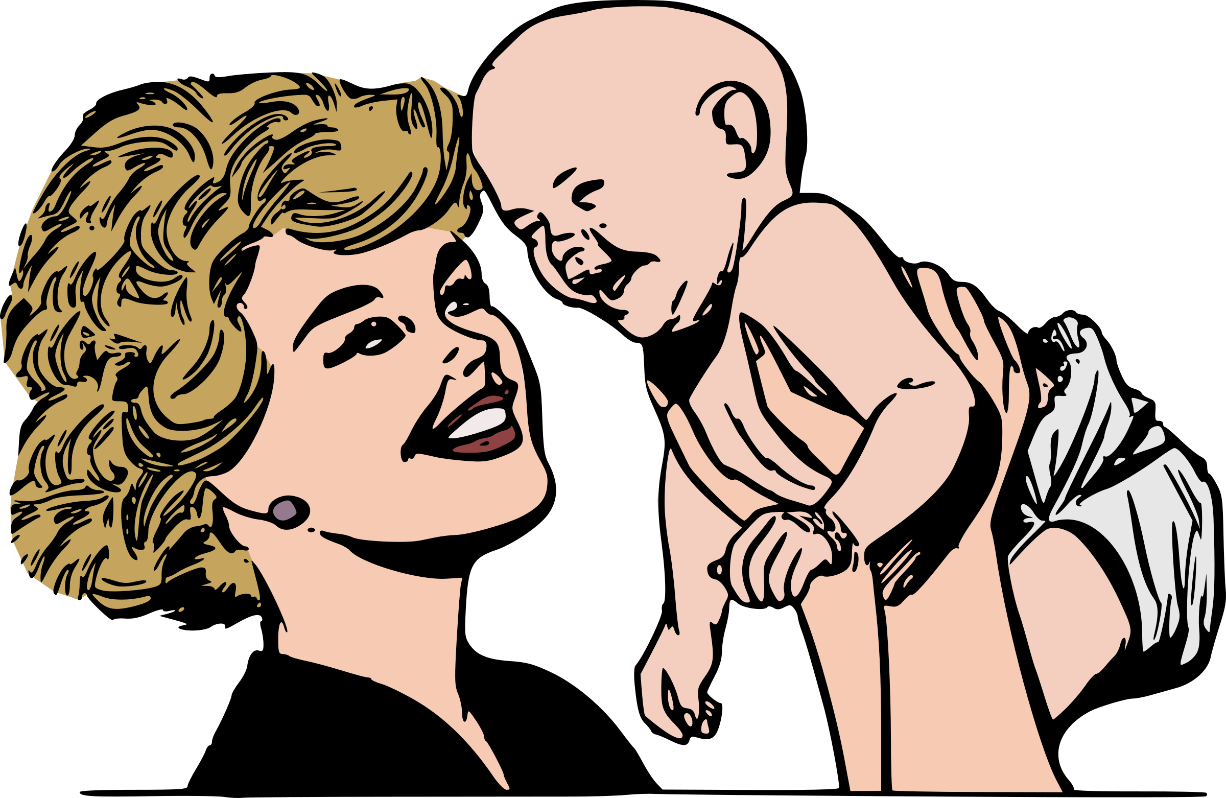 Clipart - Mother and Baby