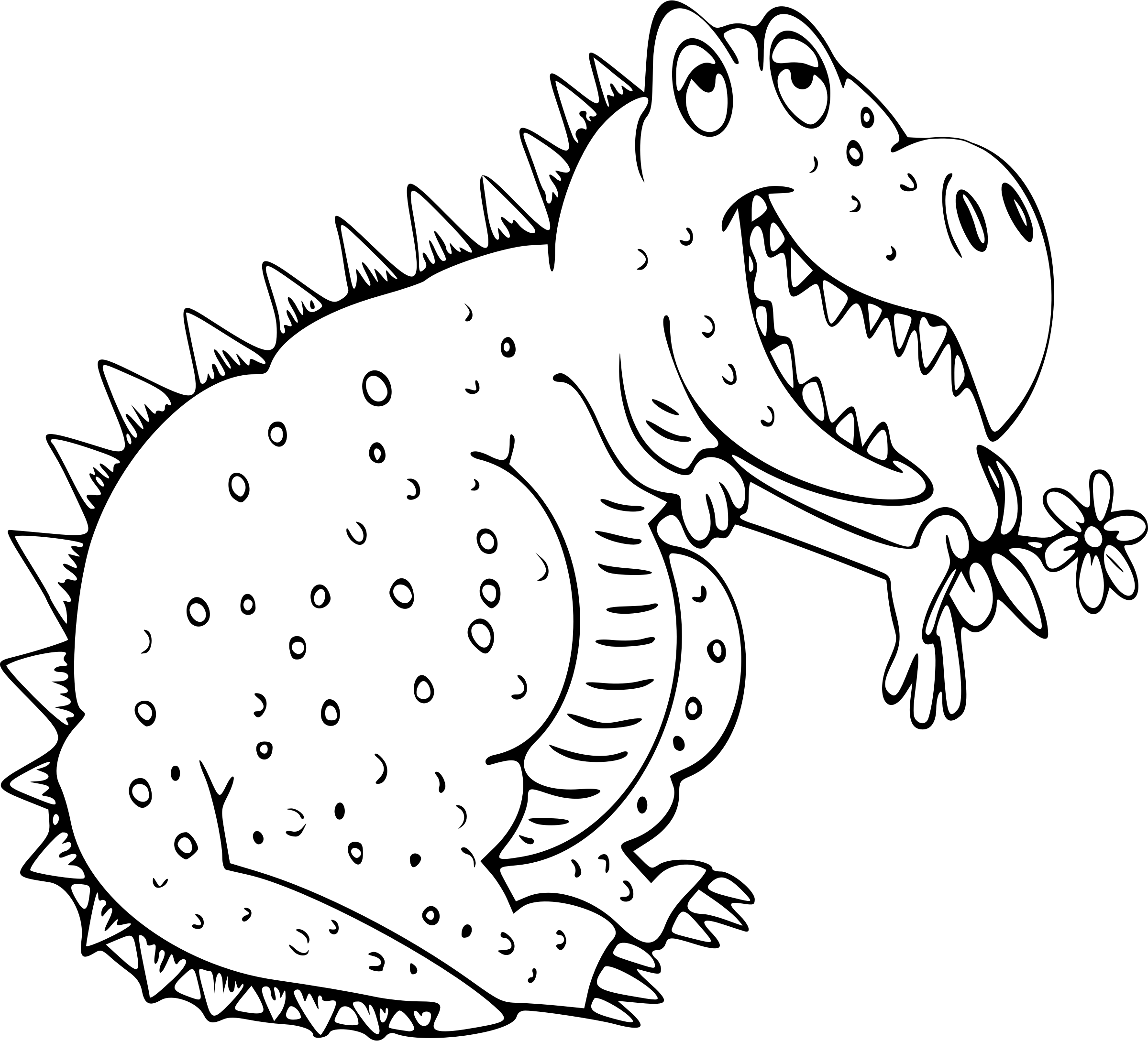 happy dinosaur outline