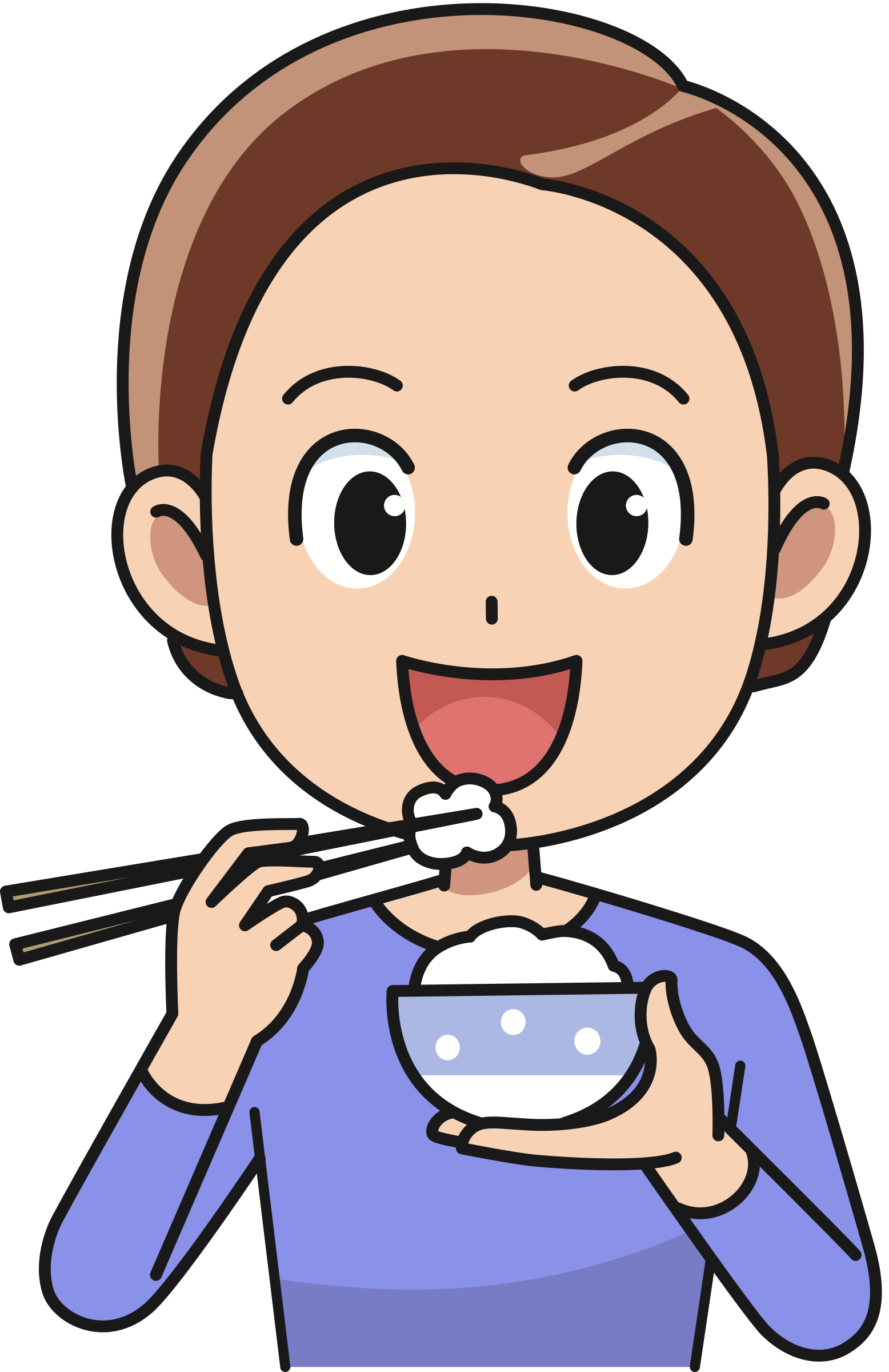 Clipart Man Eating Rice