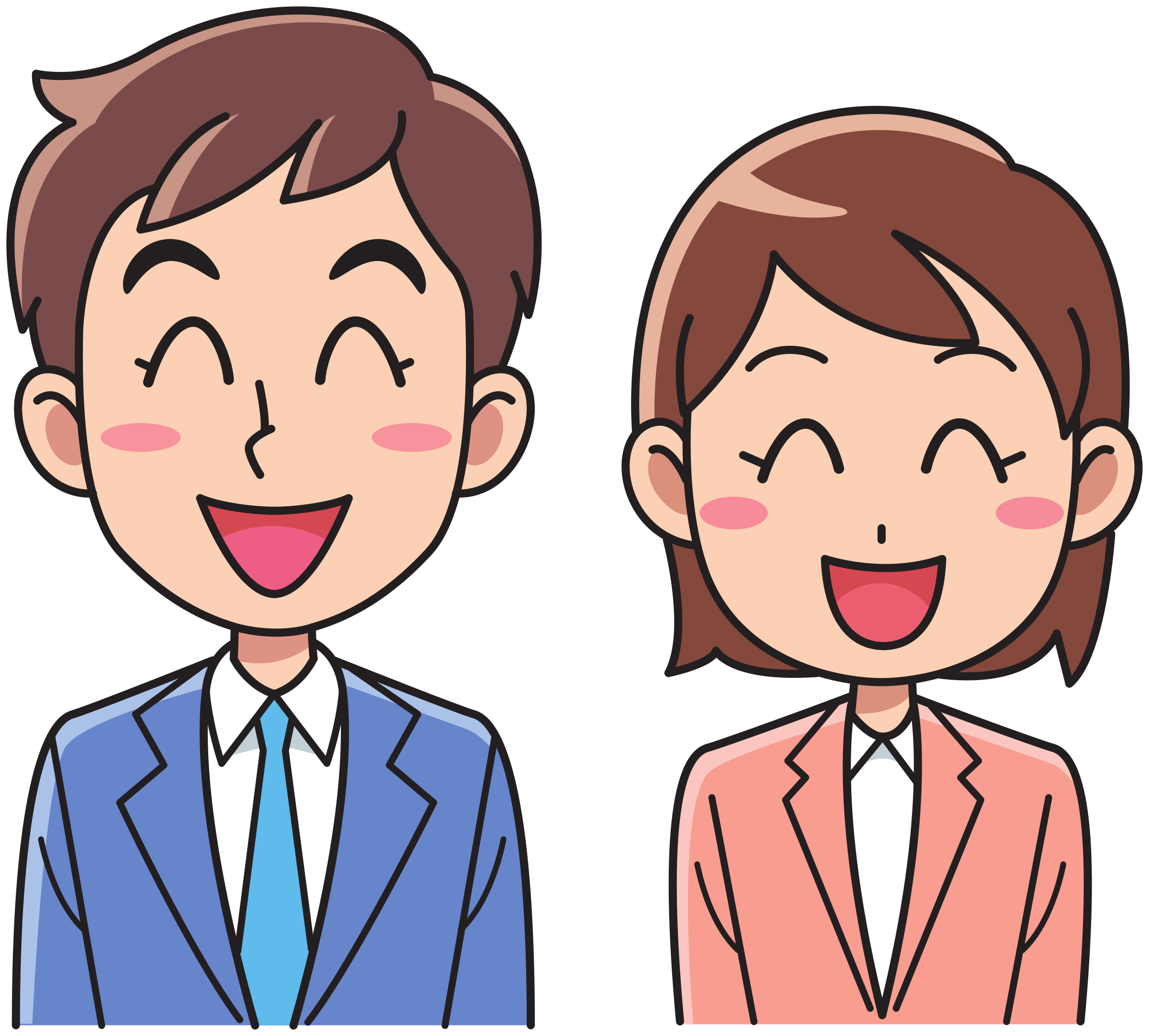 Clipart Business man and woman laughing