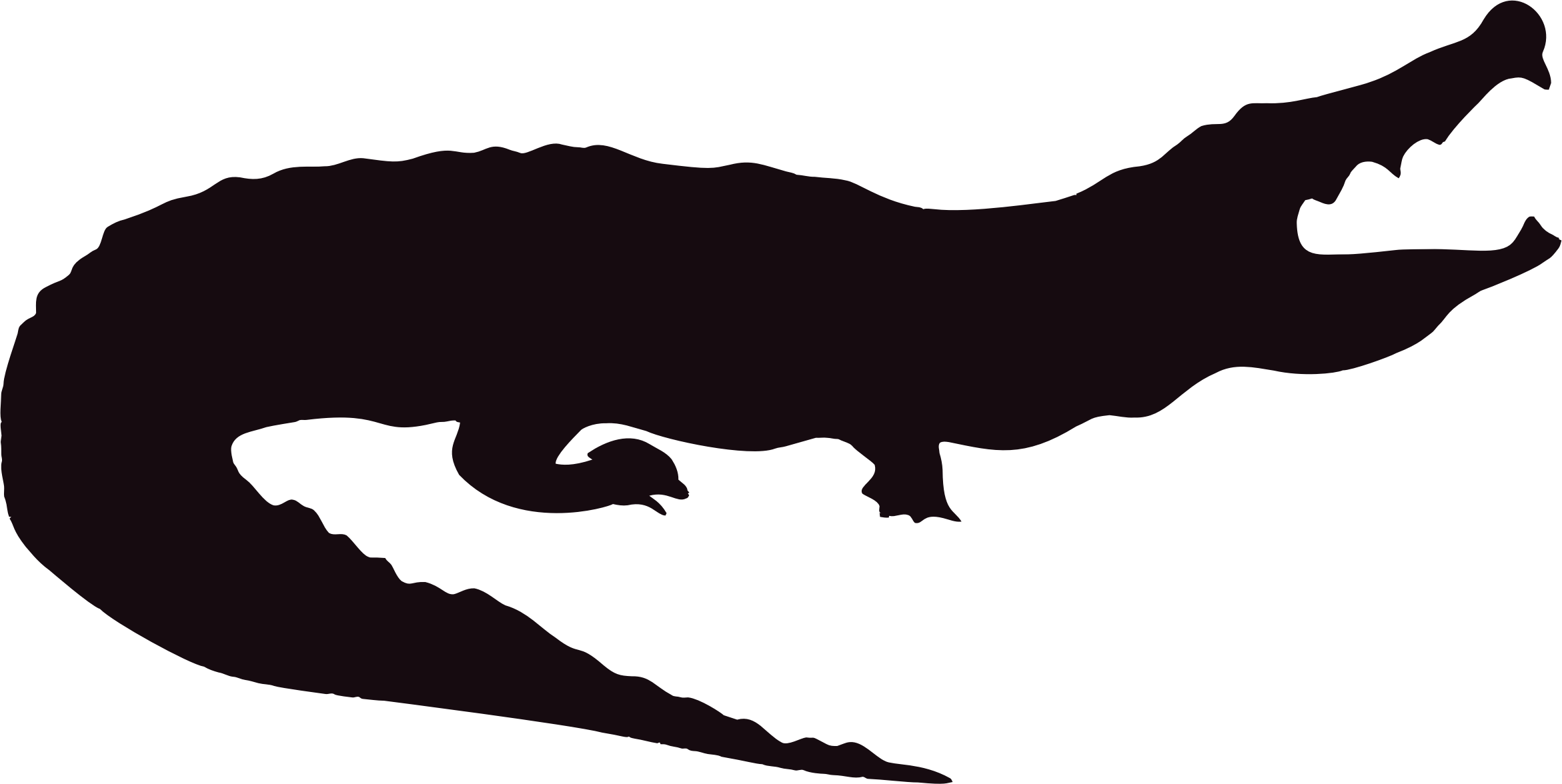 Download Clipart - Alligator Silhouette