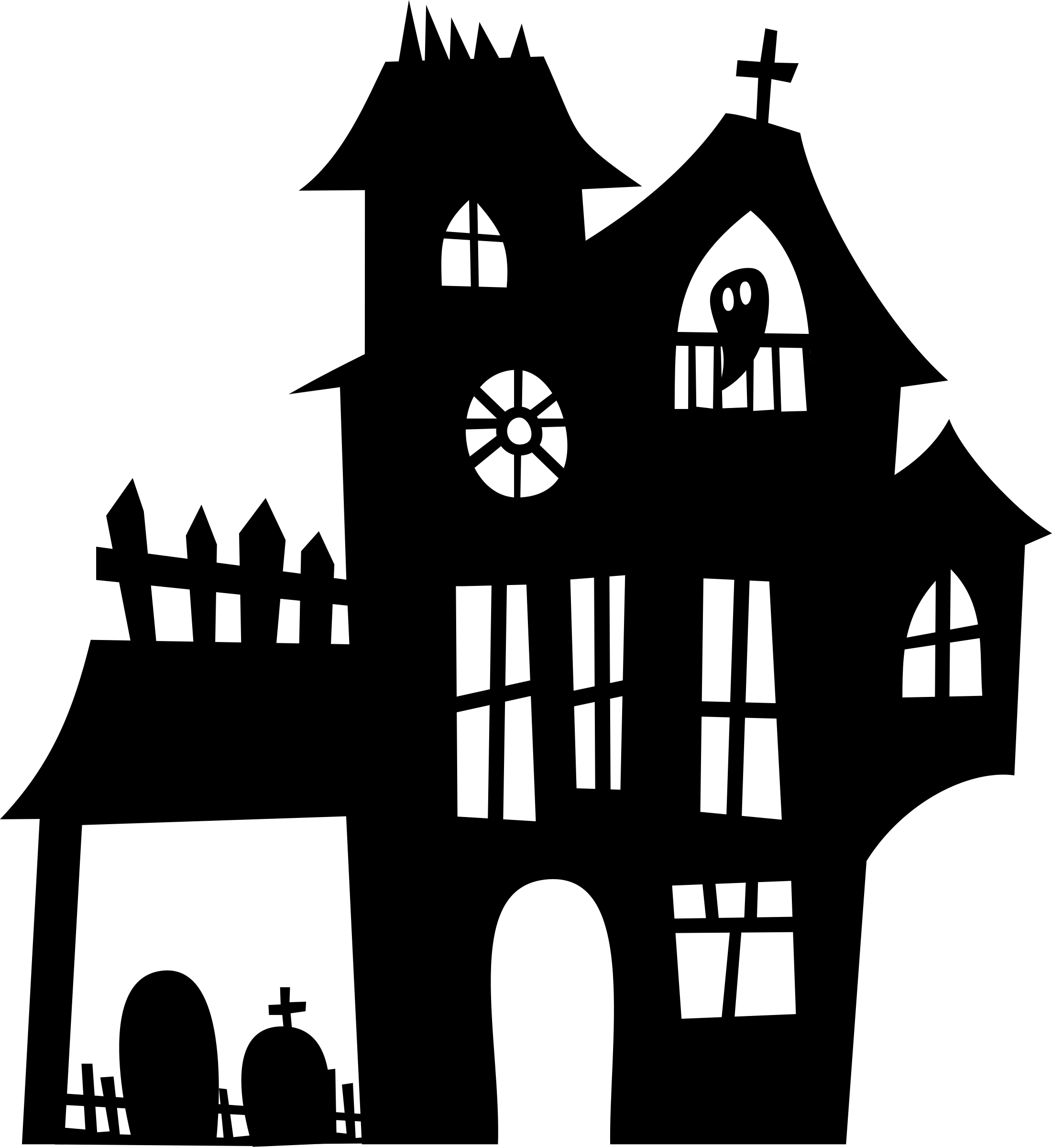 Printable Haunted House Silhouette
